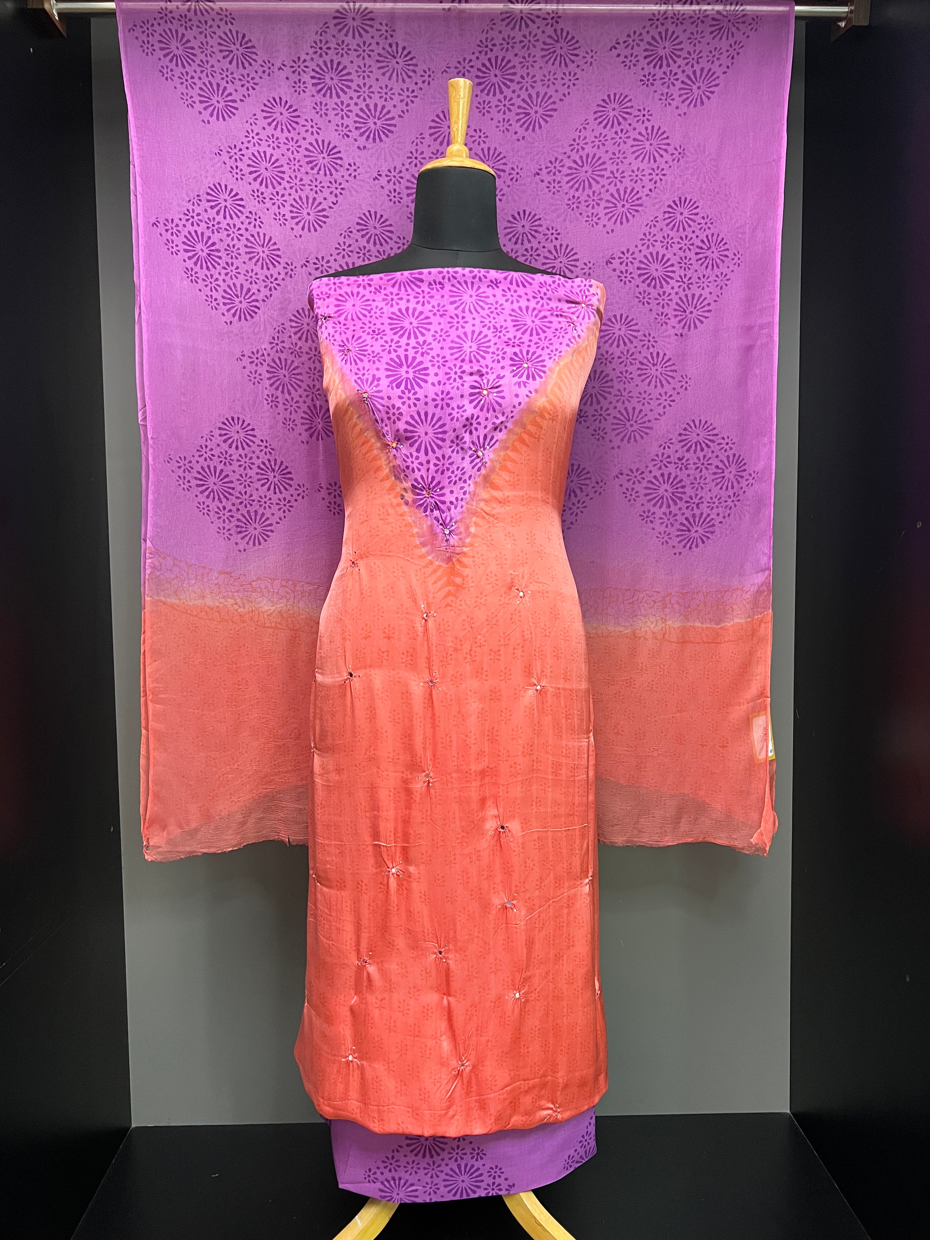 Print With Nalgonda Mirror Detailed Modal Salwar Set | SF1414