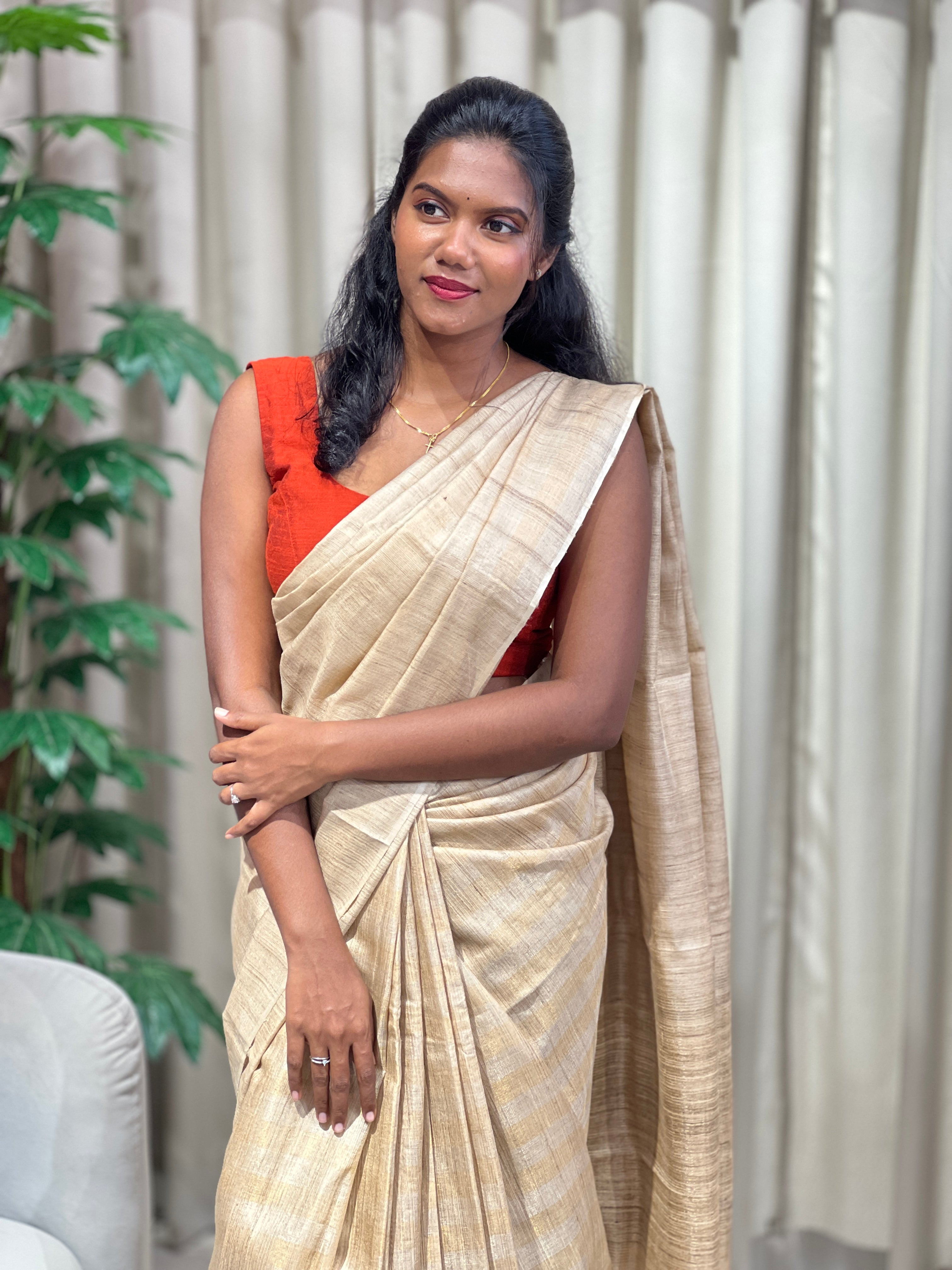 Zari Woven Pure Tussar Saree | ACT1708