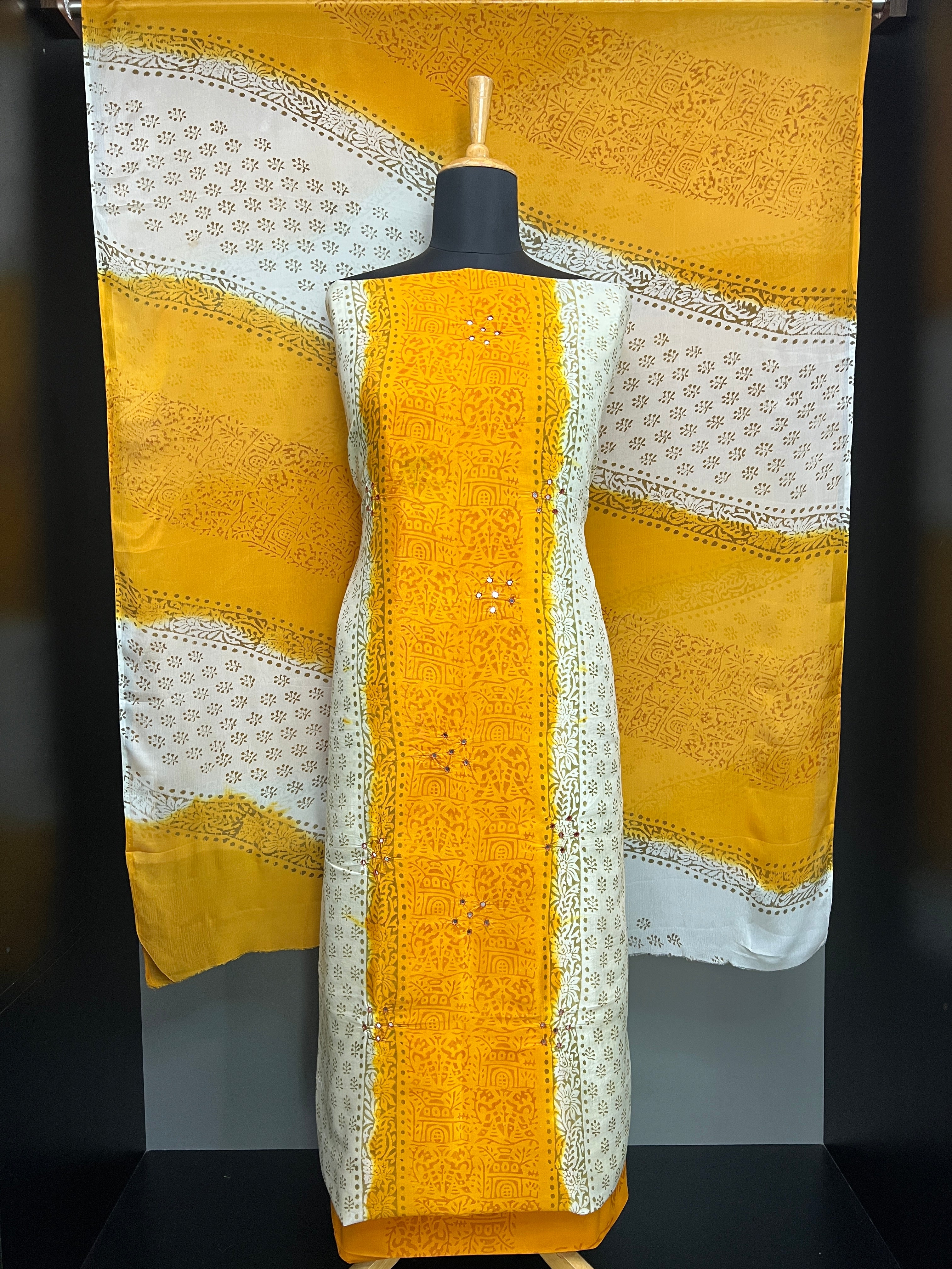 Print With Nalgonda Mirror Detailed Uppada Silk Salwar Set | SF1425