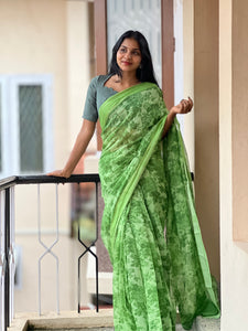 Floral Printed Silk Chanderi Saree | RGD188