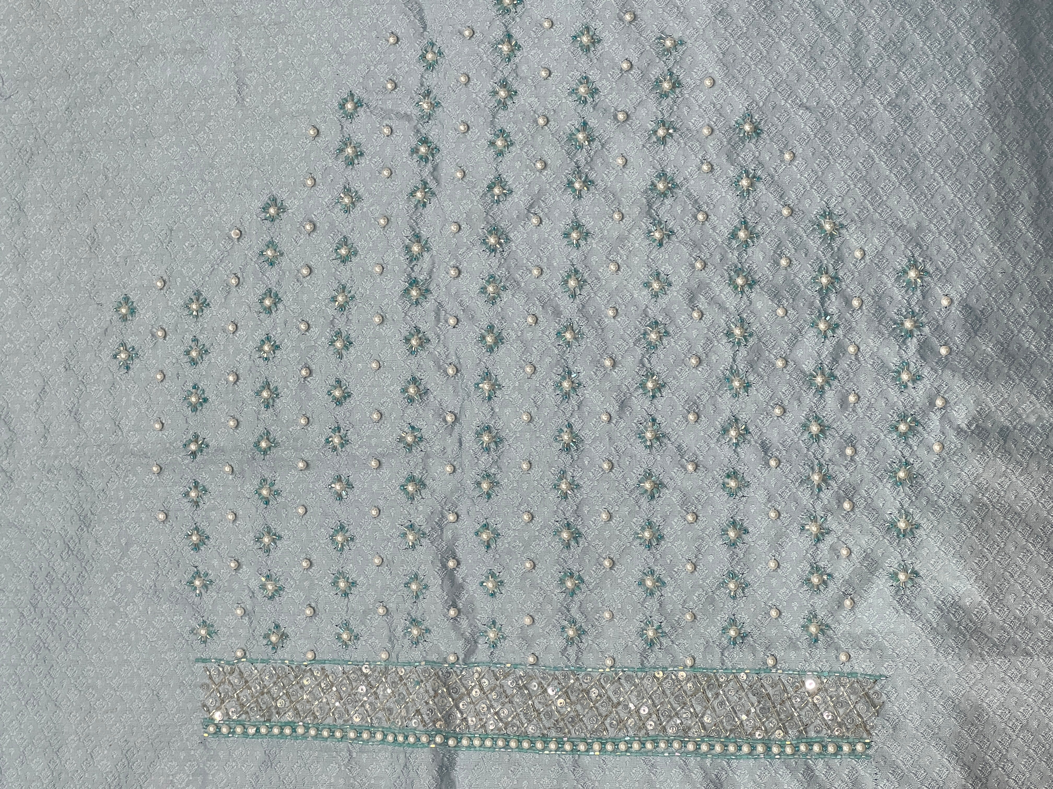 Cut Beads And Sugar Beads Detailed Pure Georgette Saree | AHD1915