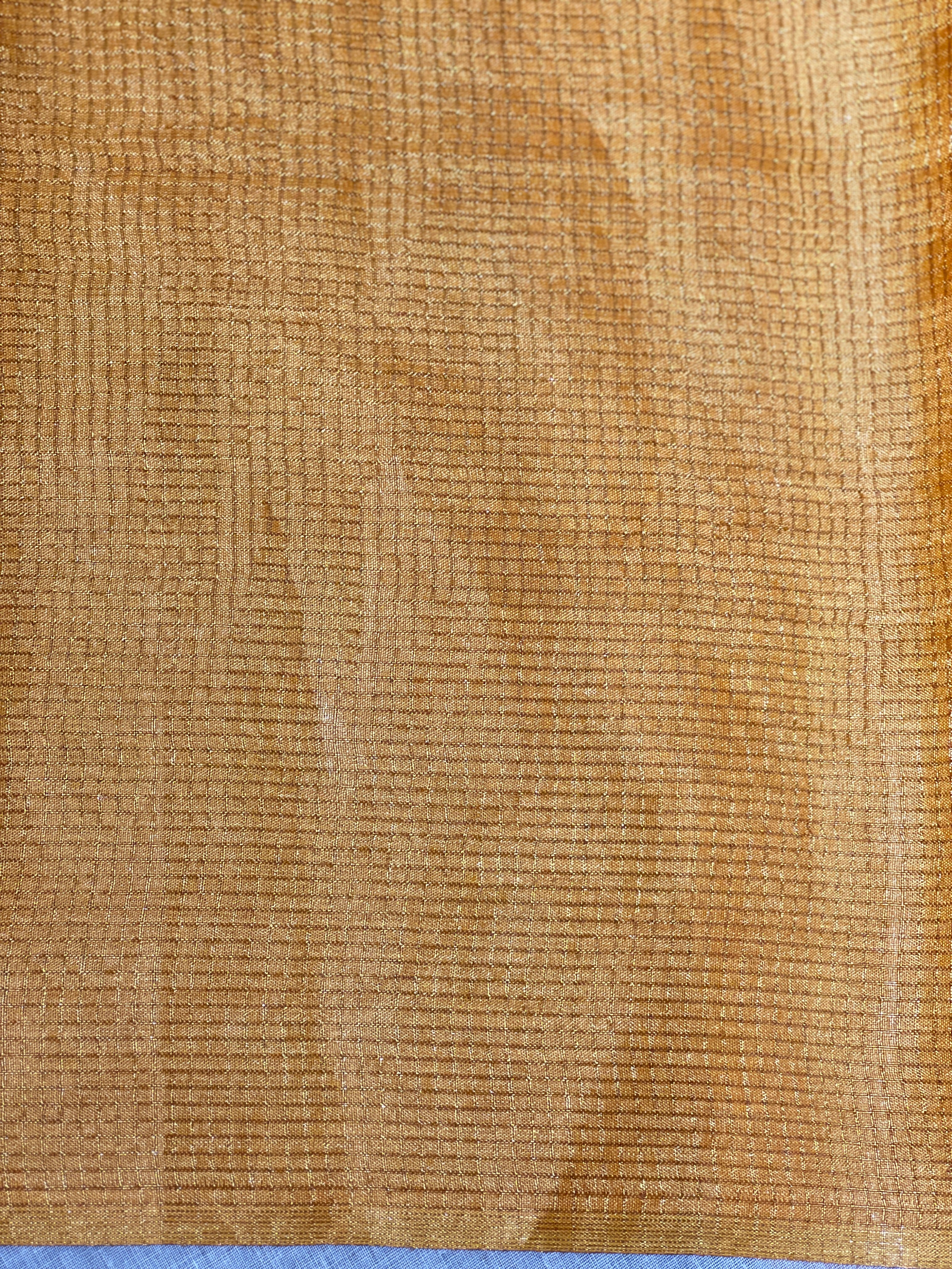 Tissue Check Pattern Tussar Saree | HS1445