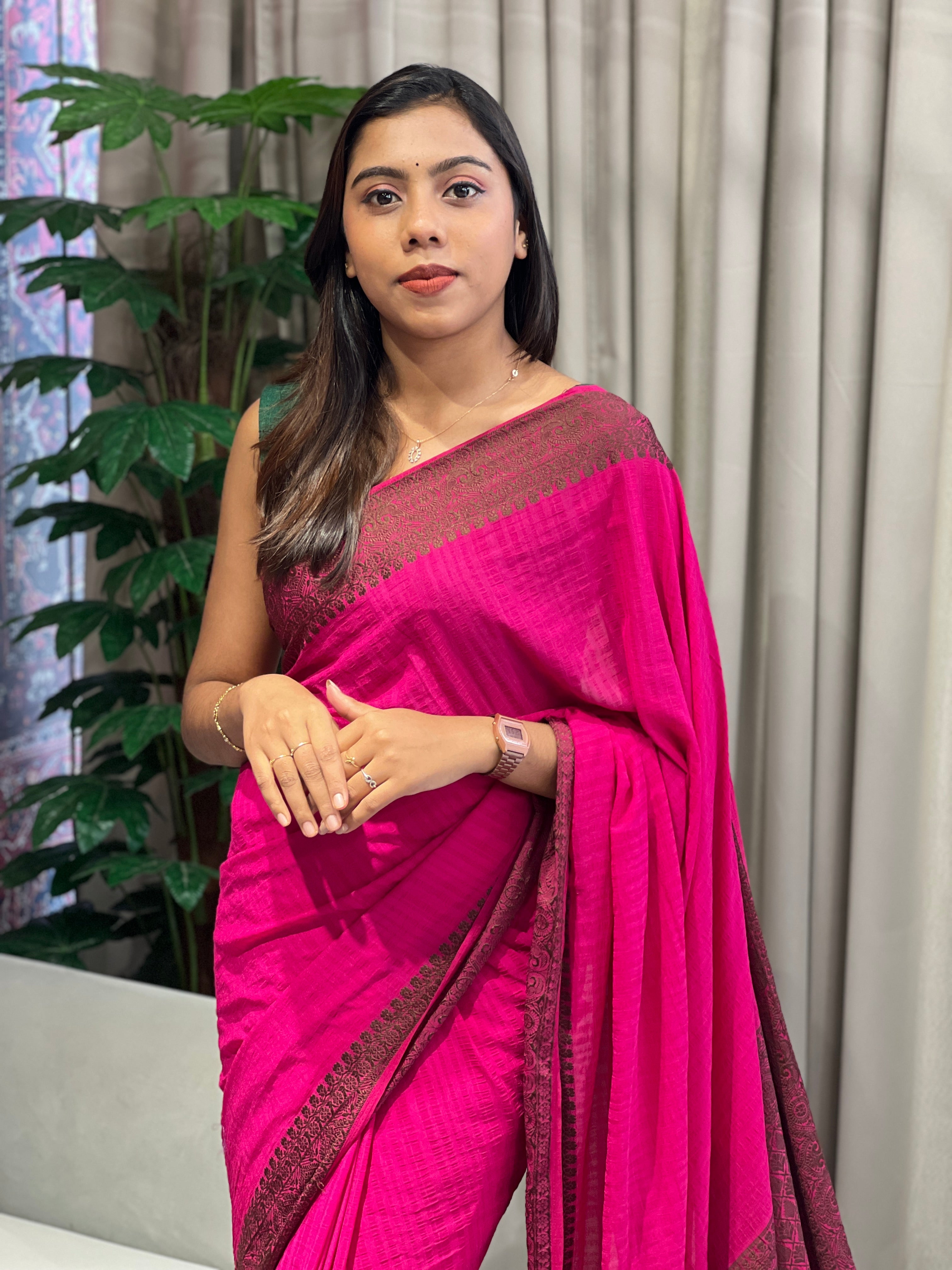 Thread Woven Tussar Georgette Banarasi(Weaving) Saree | YNG984