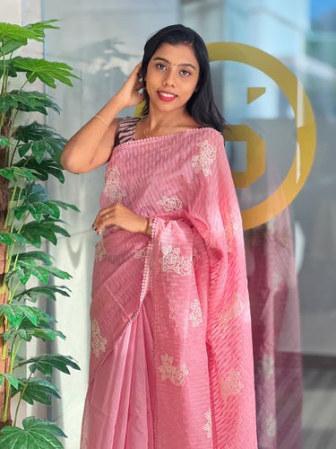 Floral Machine Embroidery Detailed Kota Saree | BLD1326