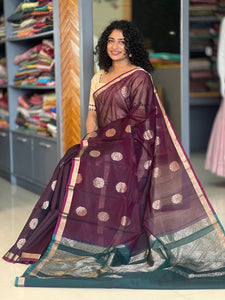 Floral Buta Weaving Pattern Cotton Silk Saree | KTS155