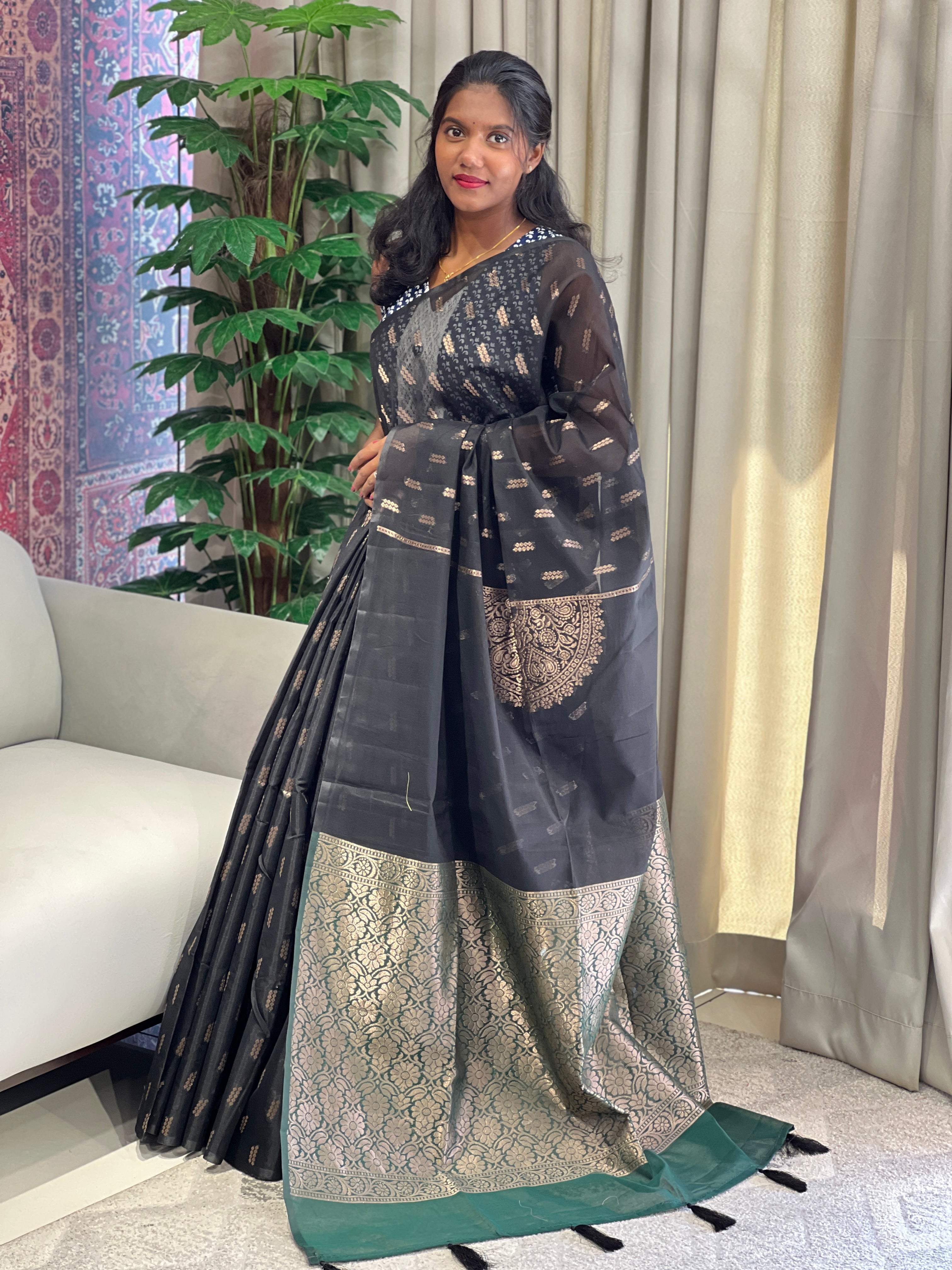 Zari Woven Cotton Silk Saree | YNG1041