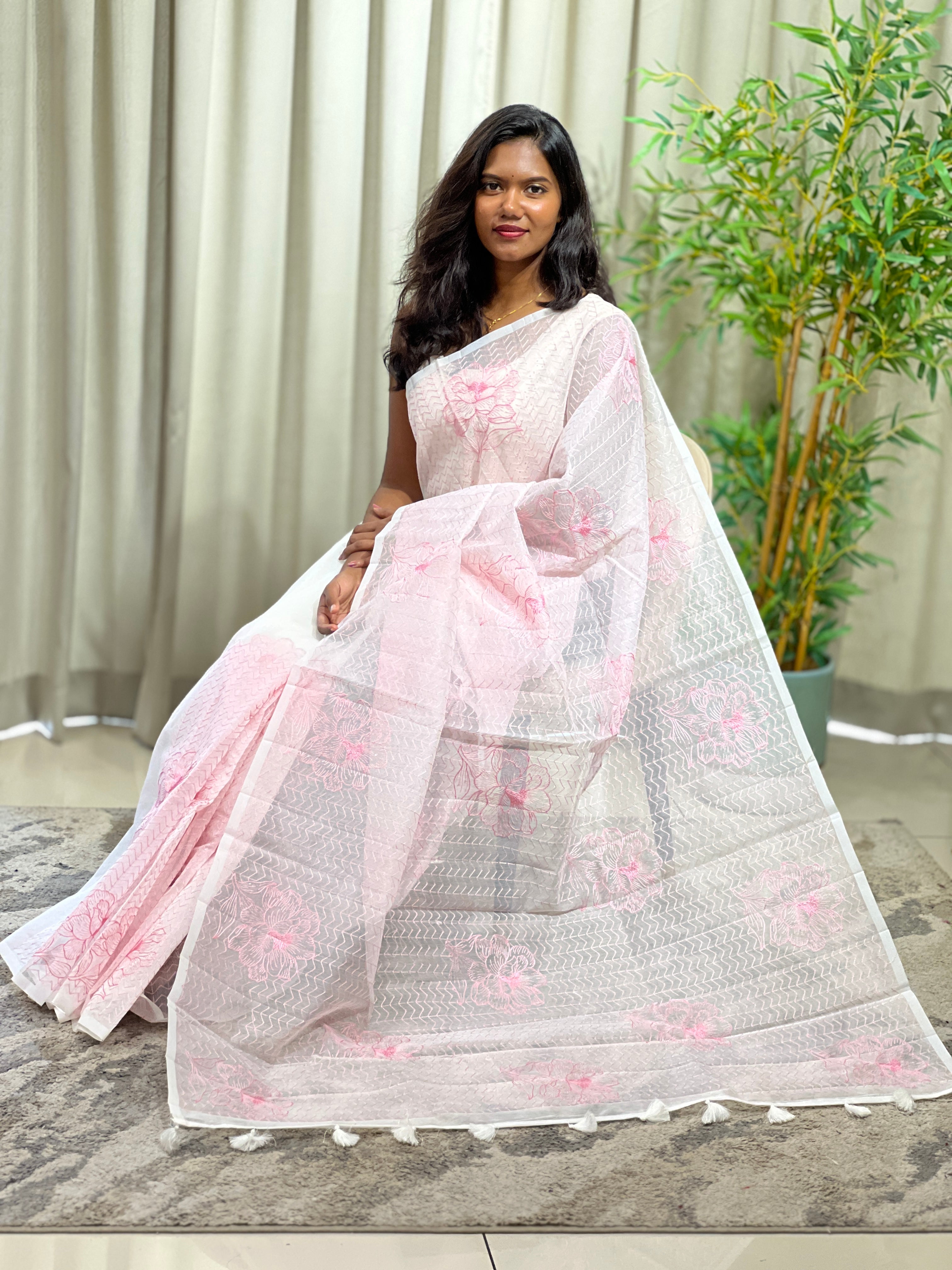 Embroidered Super Net Kota Saree | YNG1499