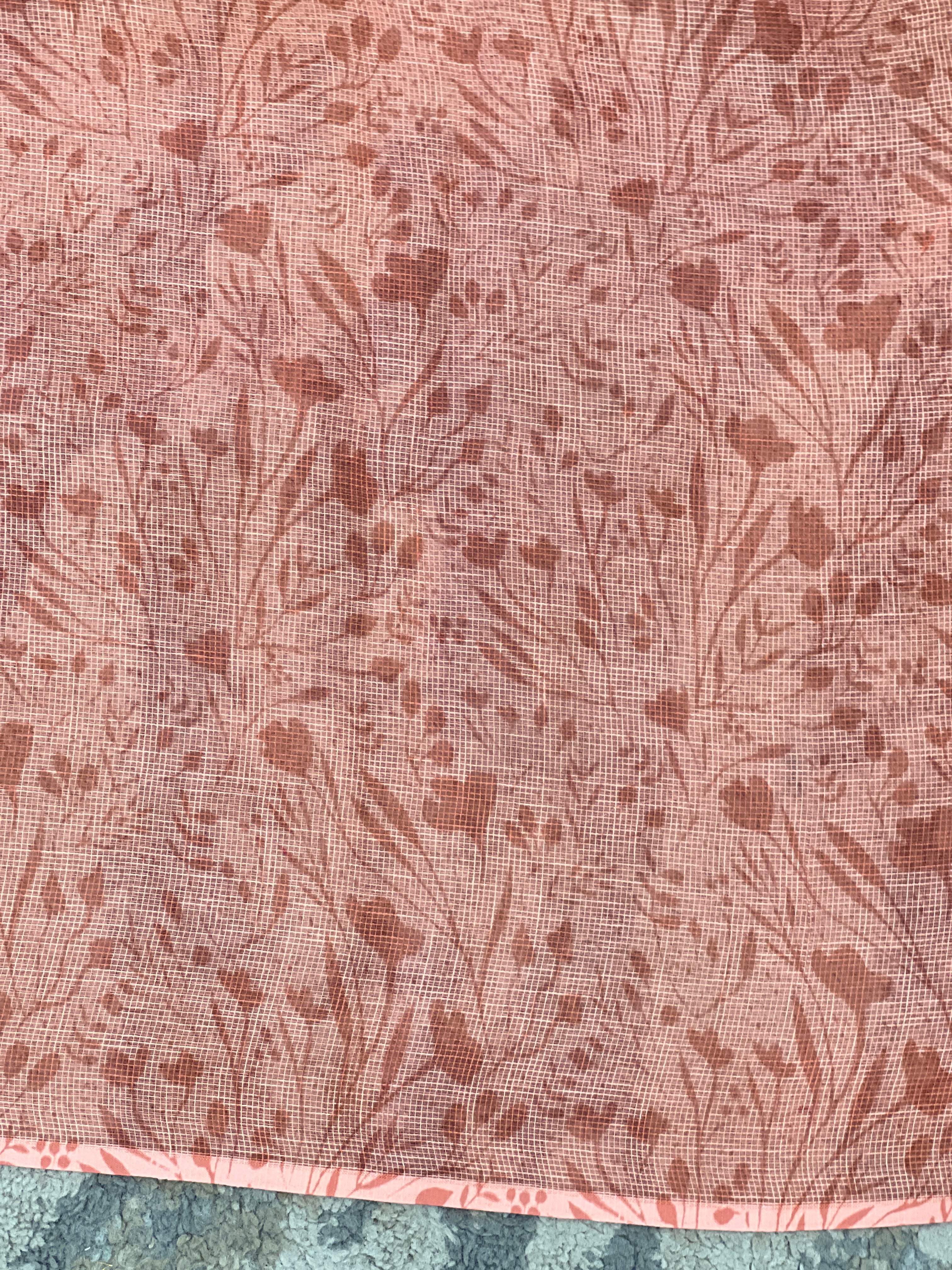 Floral Printed Pattern Linen Saree | YNG1477