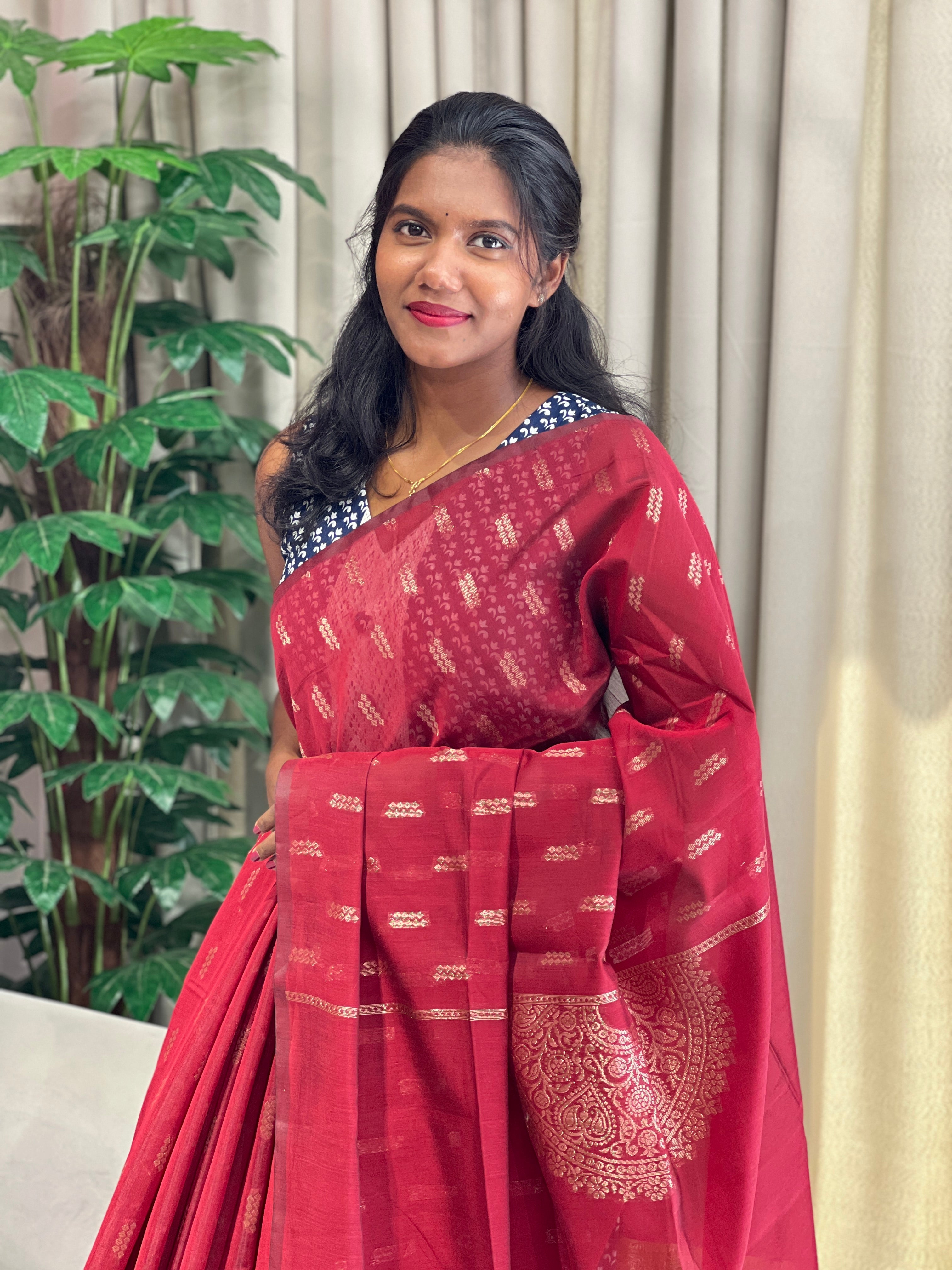 Zari Woven Cotton Silk Saree | YNG1043