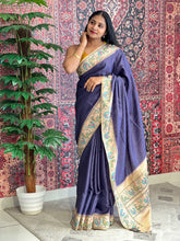 Ikat Printed Tussar Silk Saree | SSN282