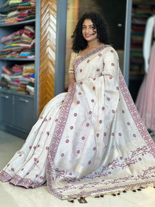 Jamdani Weaving Pattern Chanderi Saree | BLD298