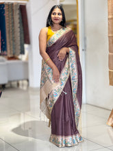 Ikat Printed Tussar Silk Saree | SSN283