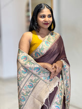 Ikat Printed Tussar Silk Saree | SSN283