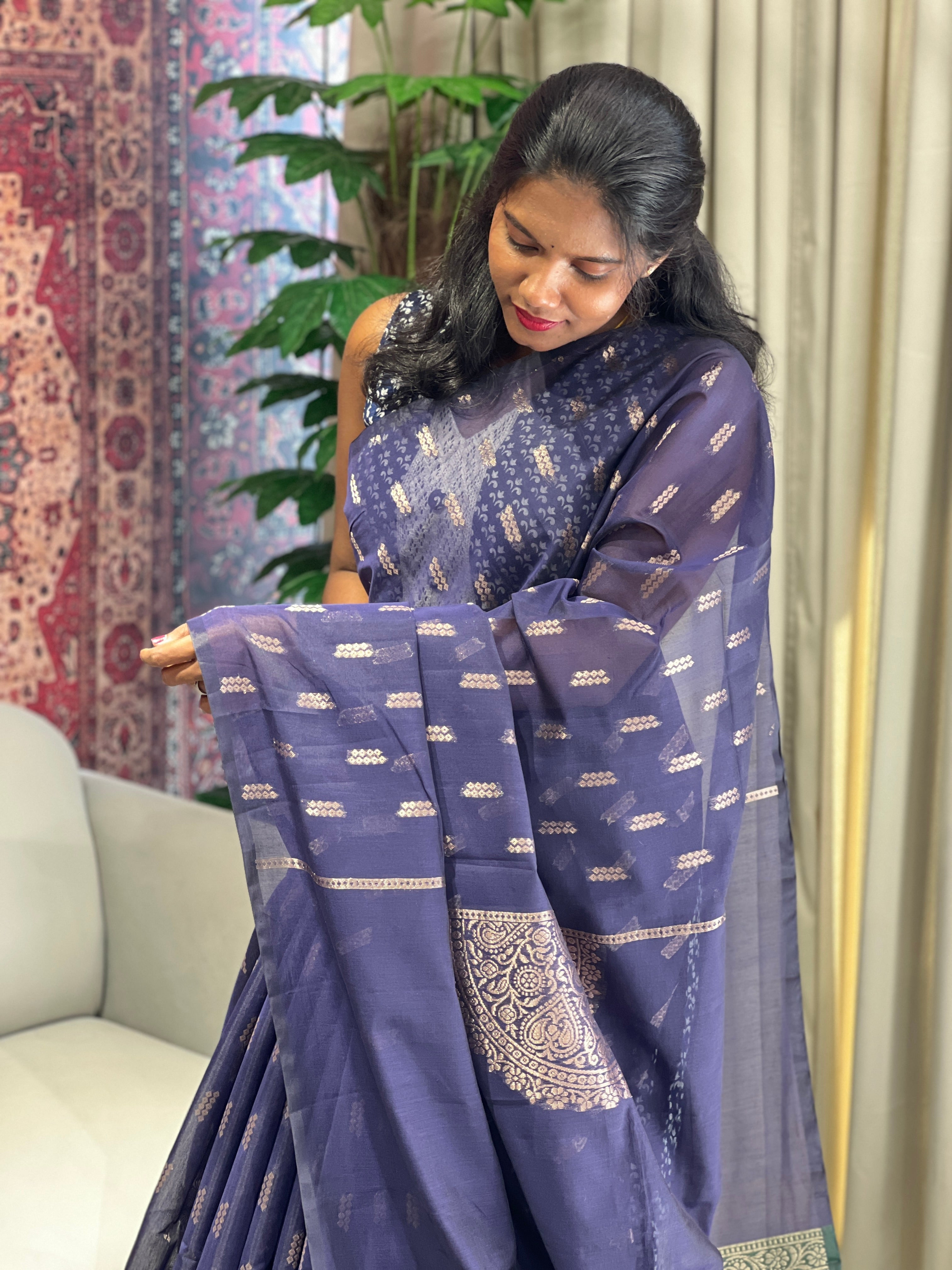 Zari Woven Cotton Silk Saree | YNG1042