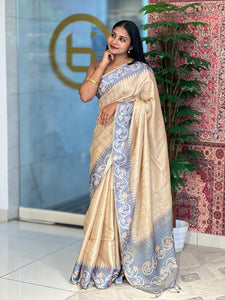 Batik Printed Semi Tussar Saree | SSN287