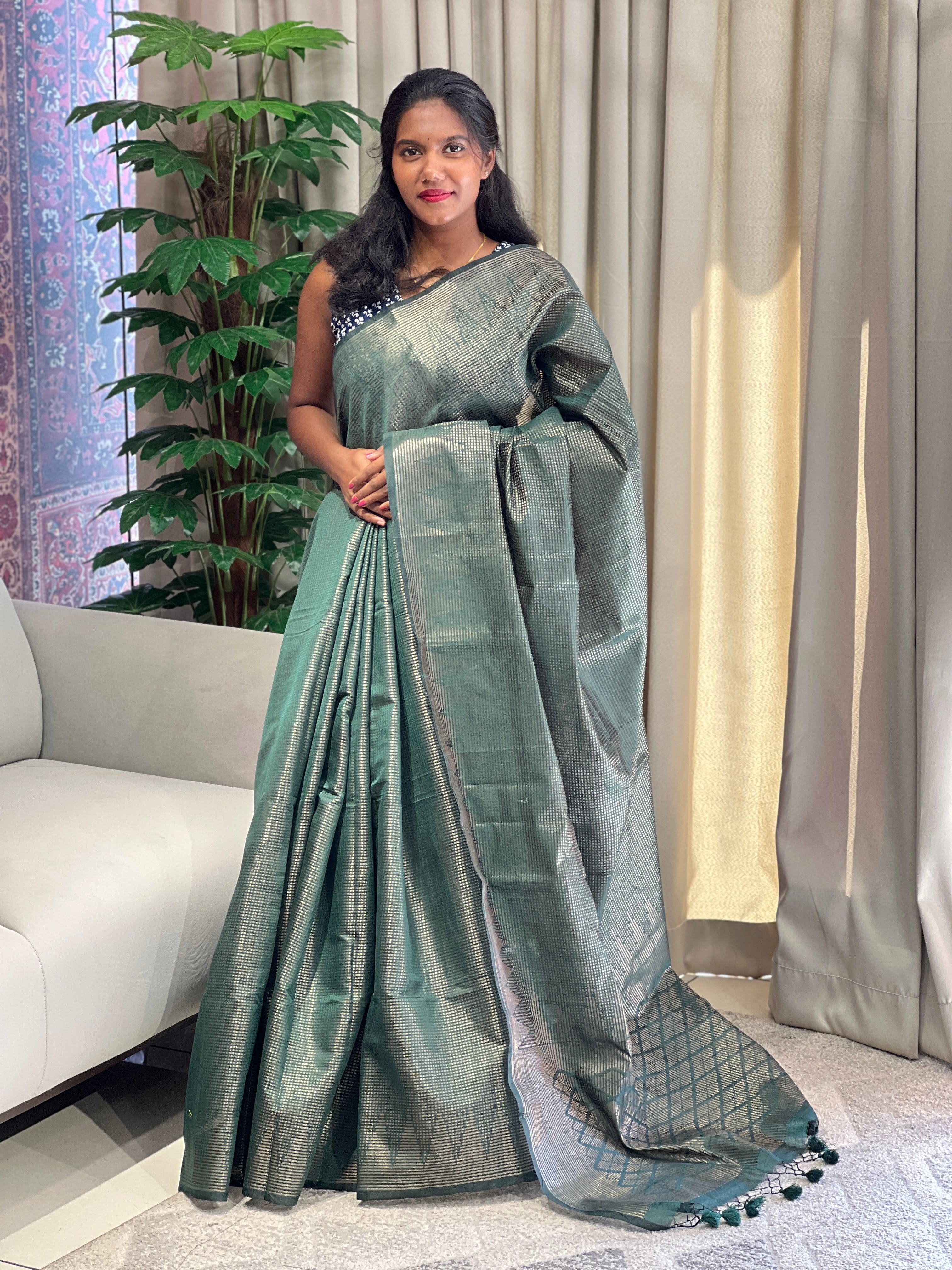 Tissue Woven Cotton Silk Saree | YNG1027