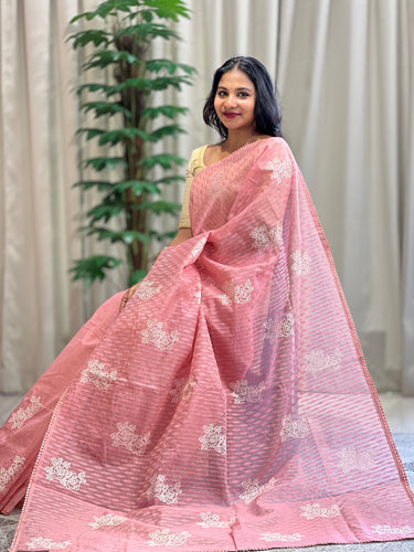 Floral Machine Embroidery Detailed Kota Saree | BLD1322