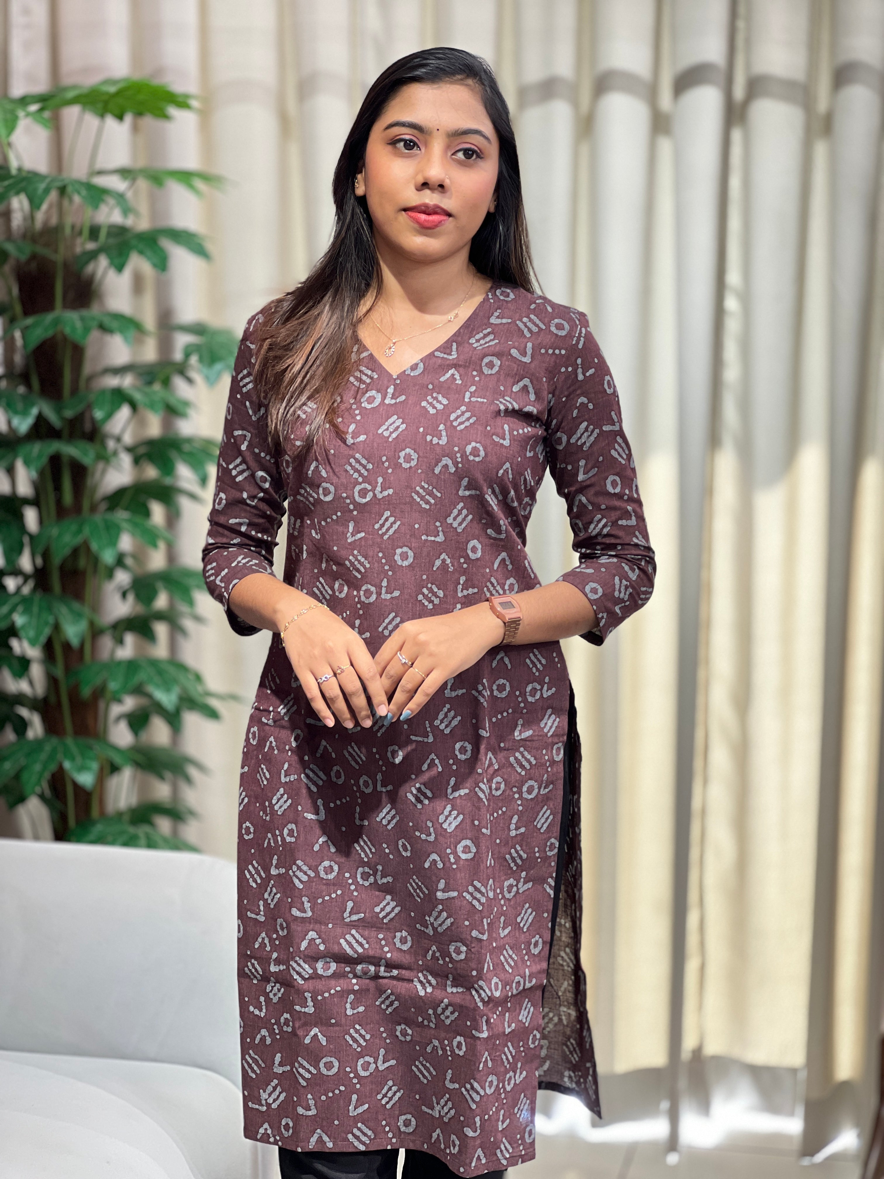 Print Detailed Cotton Kurta | DNT734