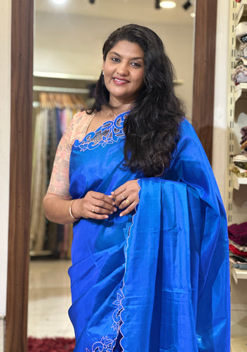 Twine Cut Work Placement Detailed Soft Silk Saree | TC401