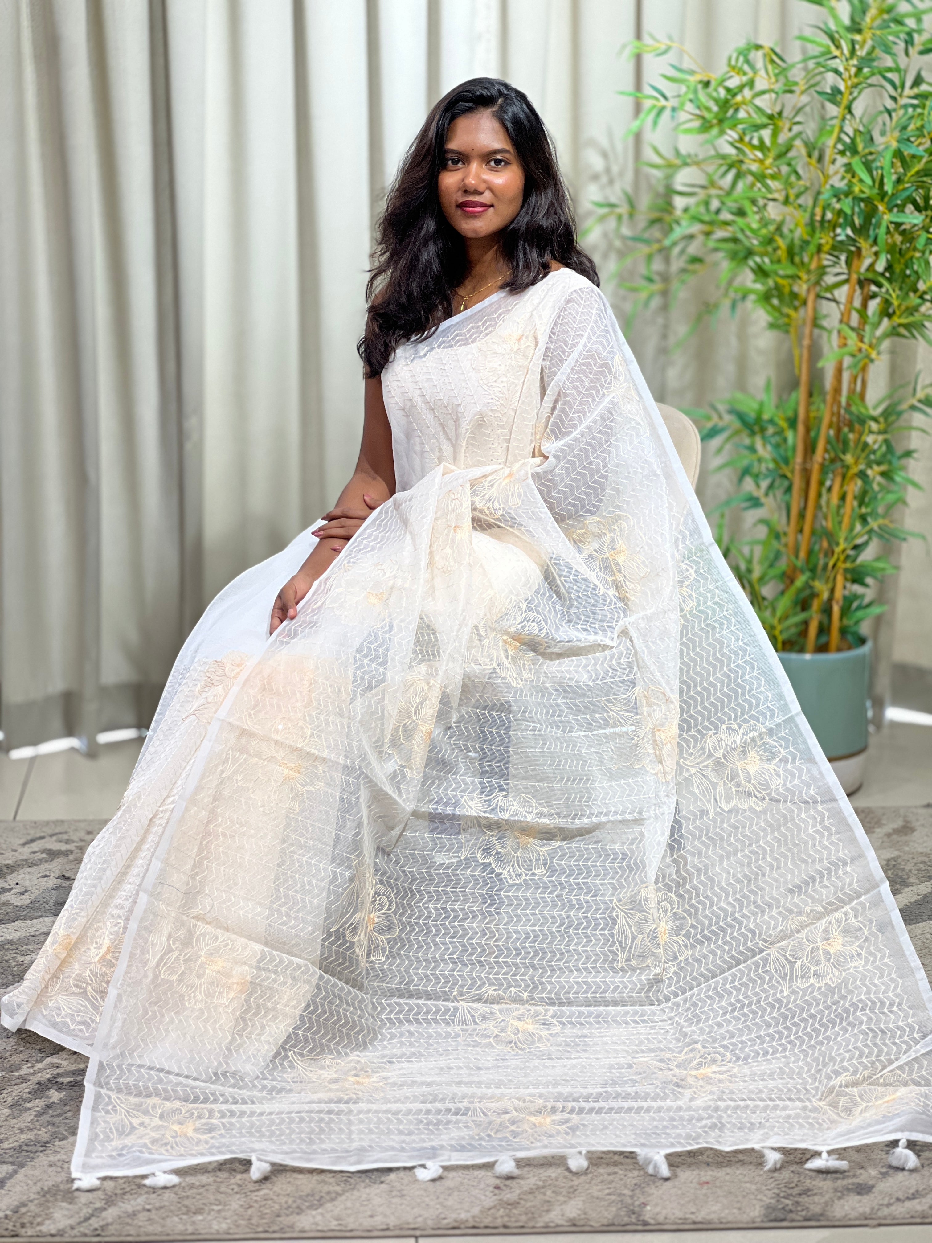 Embroidered Super Net Kota Saree | YNG1498