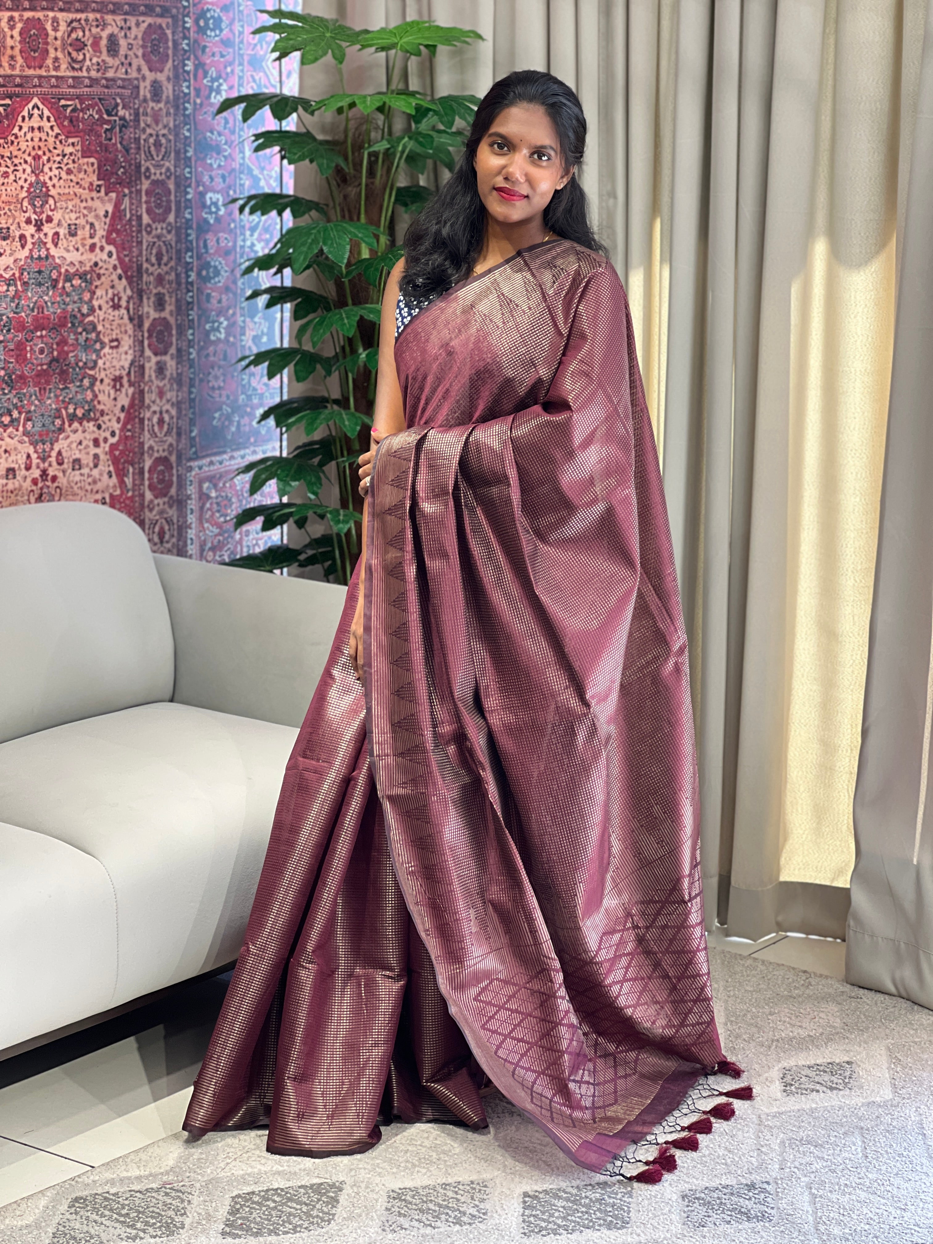 Tissue Woven Cotton Silk Saree | YNG1028