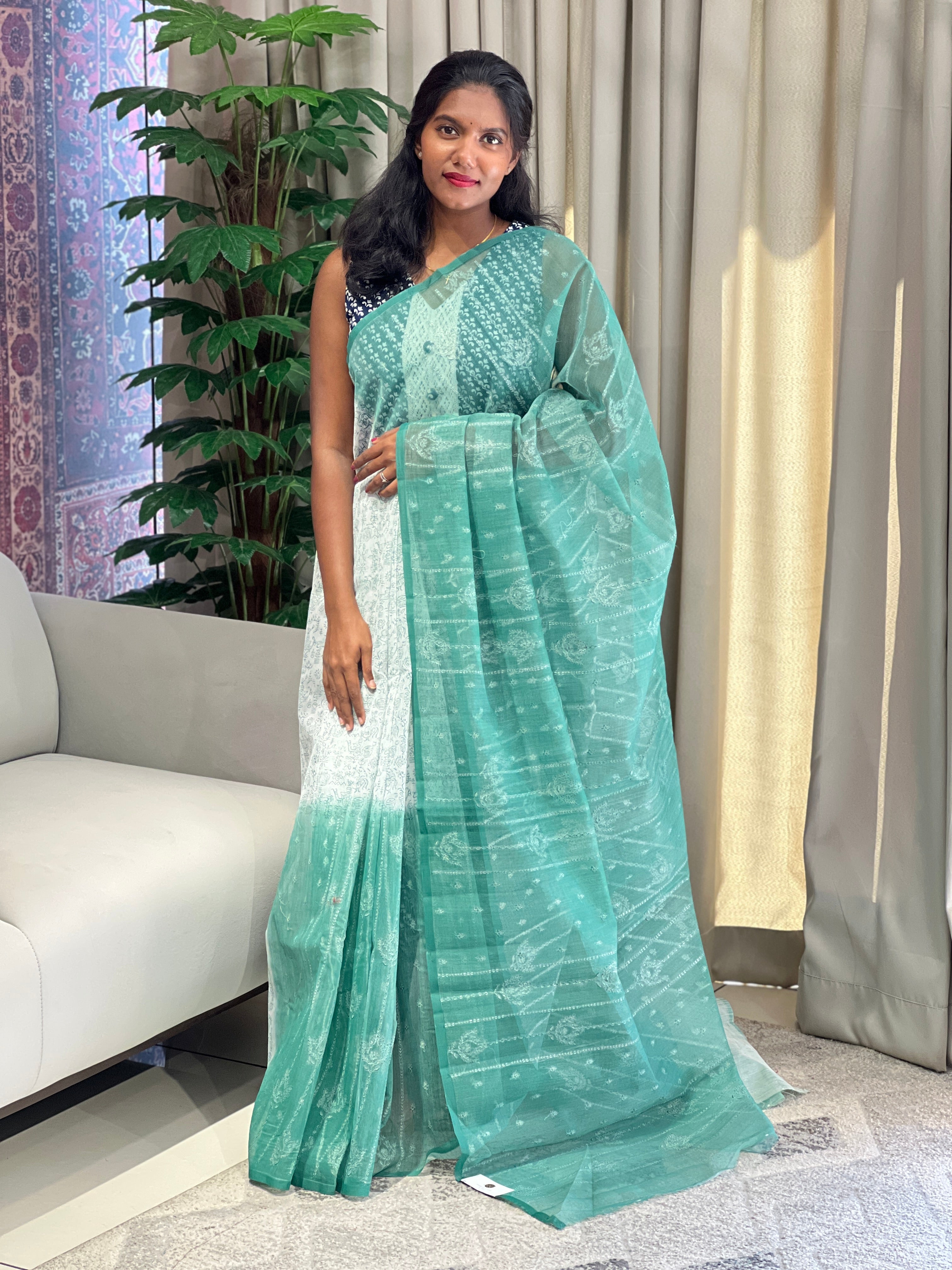 Warli Printed Double Shaded Kota Saree | YNG874