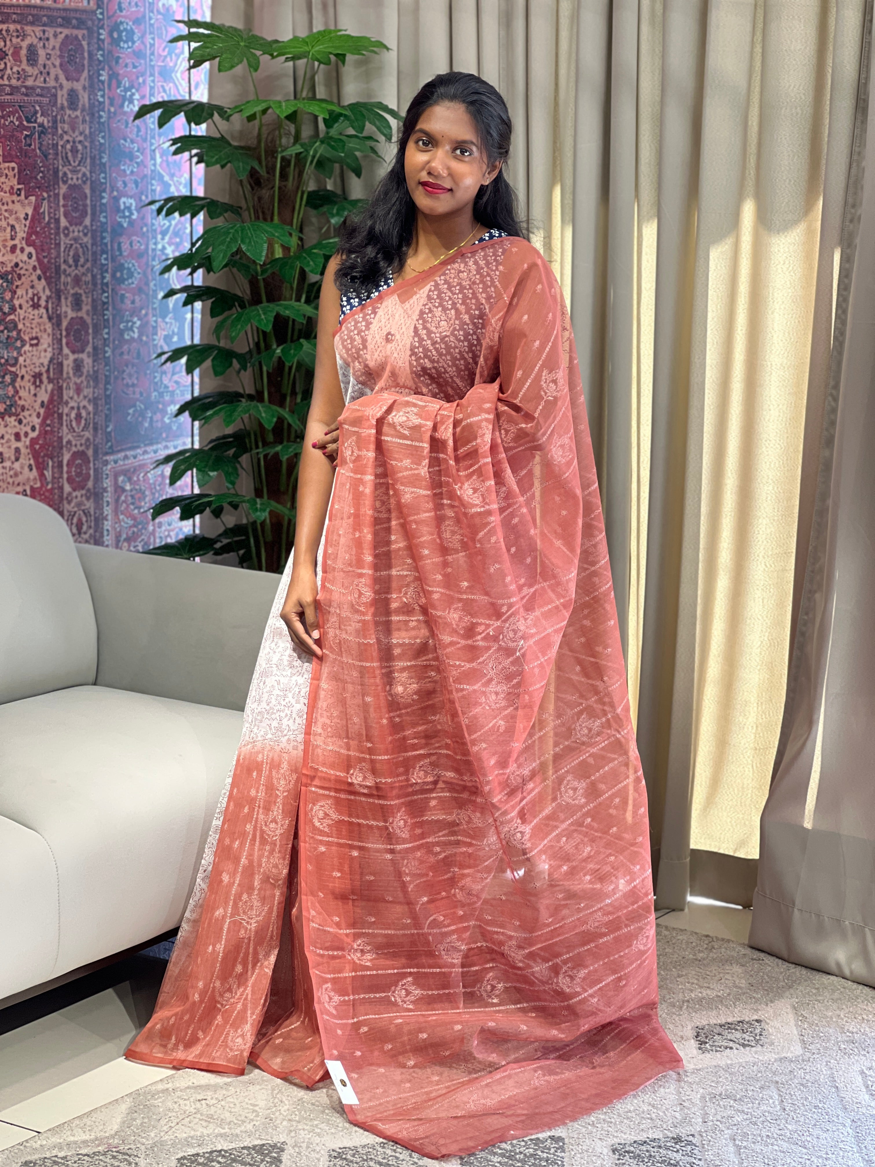 Warli Printed Double Shaded Kota Saree | YNG872