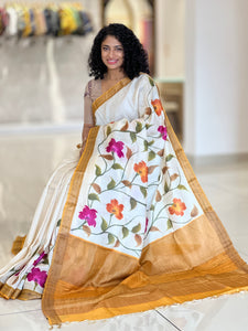 Hand Painted Desi Tussar Saree | SBS950