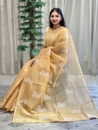 Floral Machine Embroidery Detailed Kota Saree | BLD1325