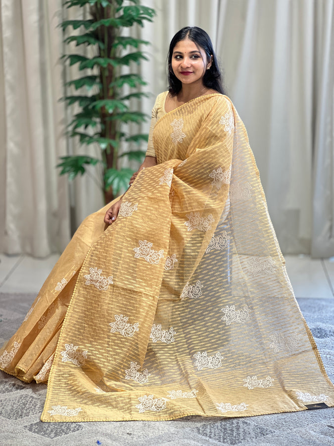 Floral Machine Embroidery Detailed Kota Saree | BLD1325
