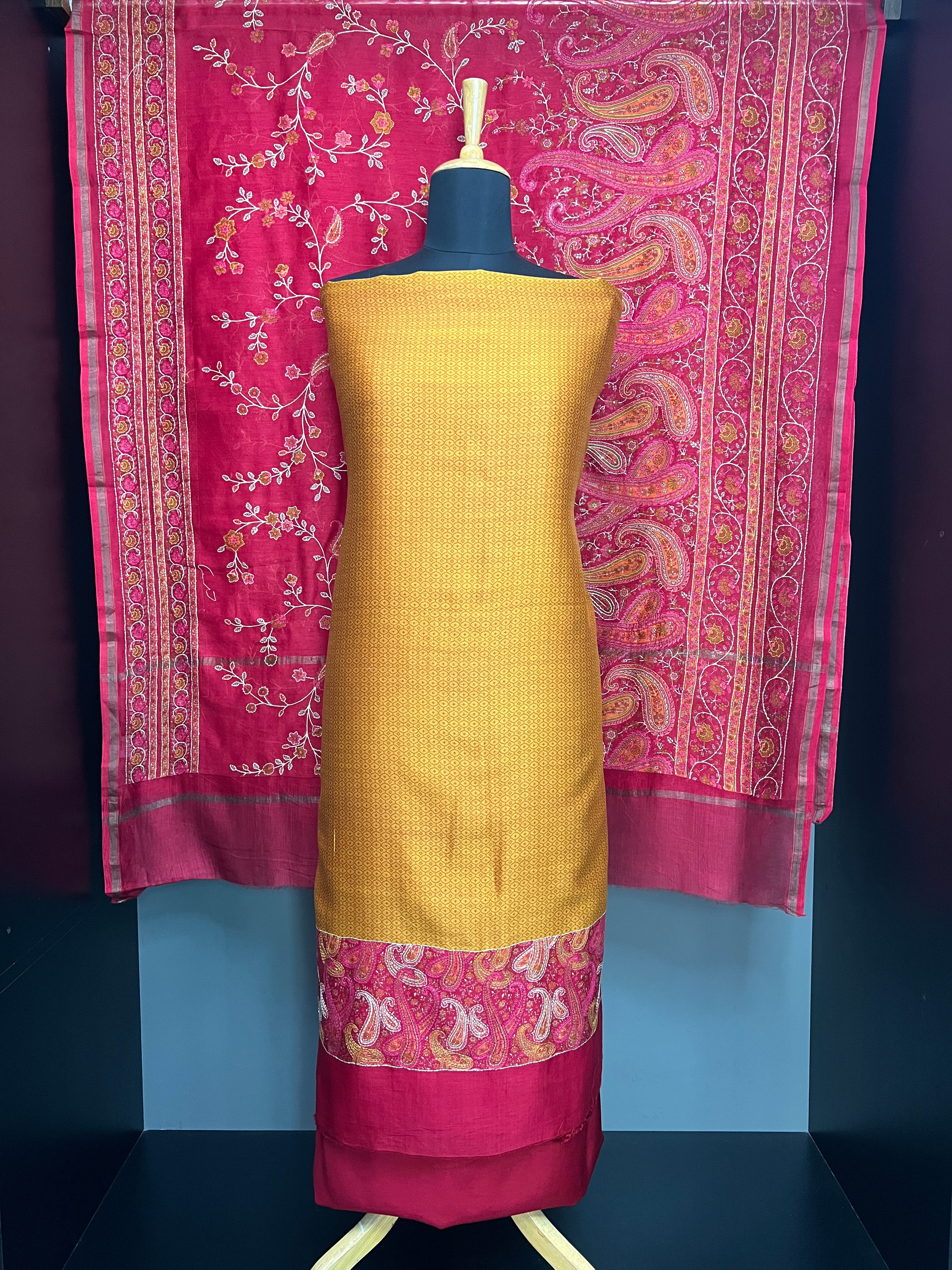 Paisley Printed Chanderi Salwar Set | LV542