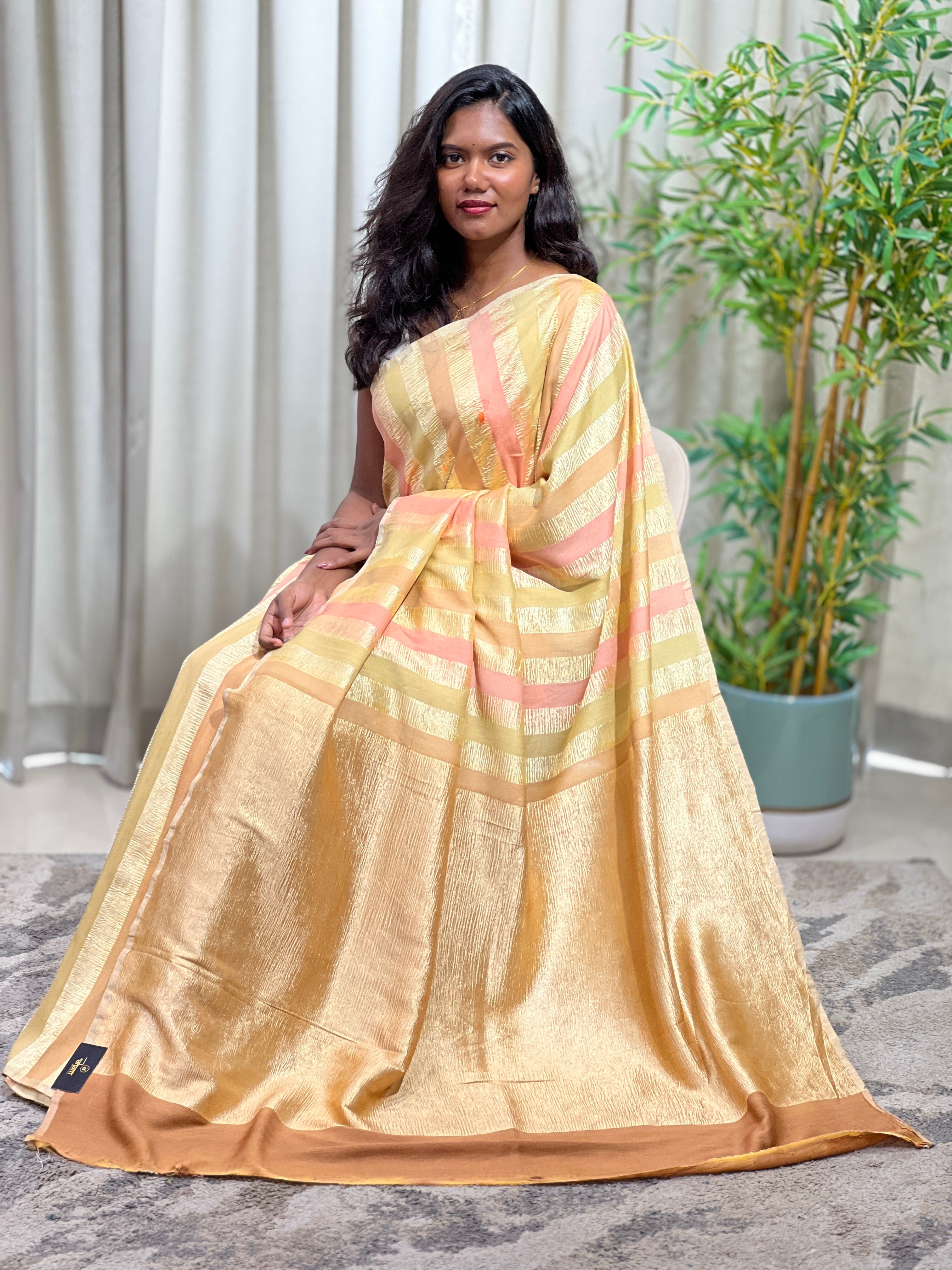 Rangat Patterned Georgette Woven Tussar Saree | KMM150