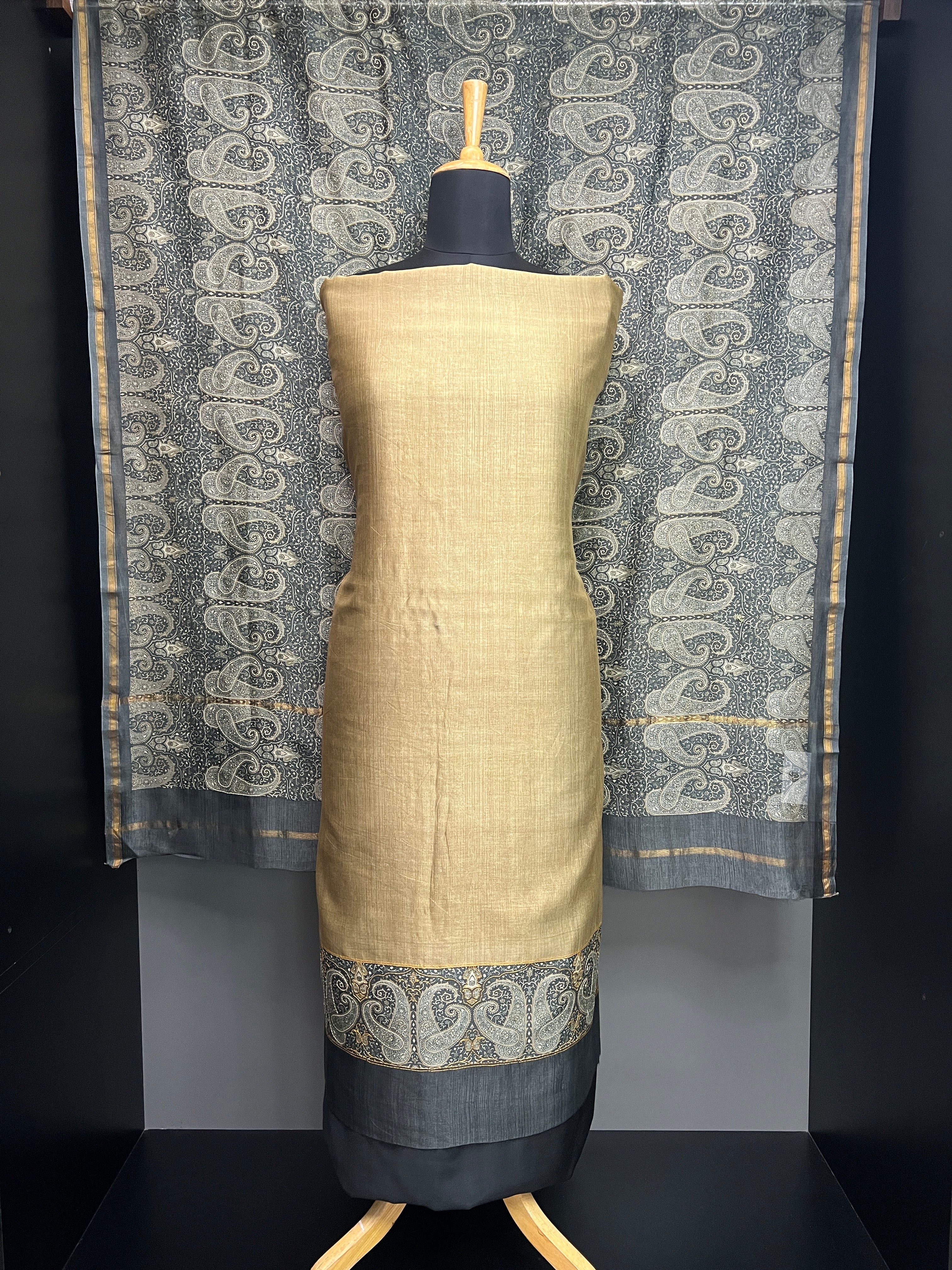 Paisley Printed Chanderi Salwar Set | LV541