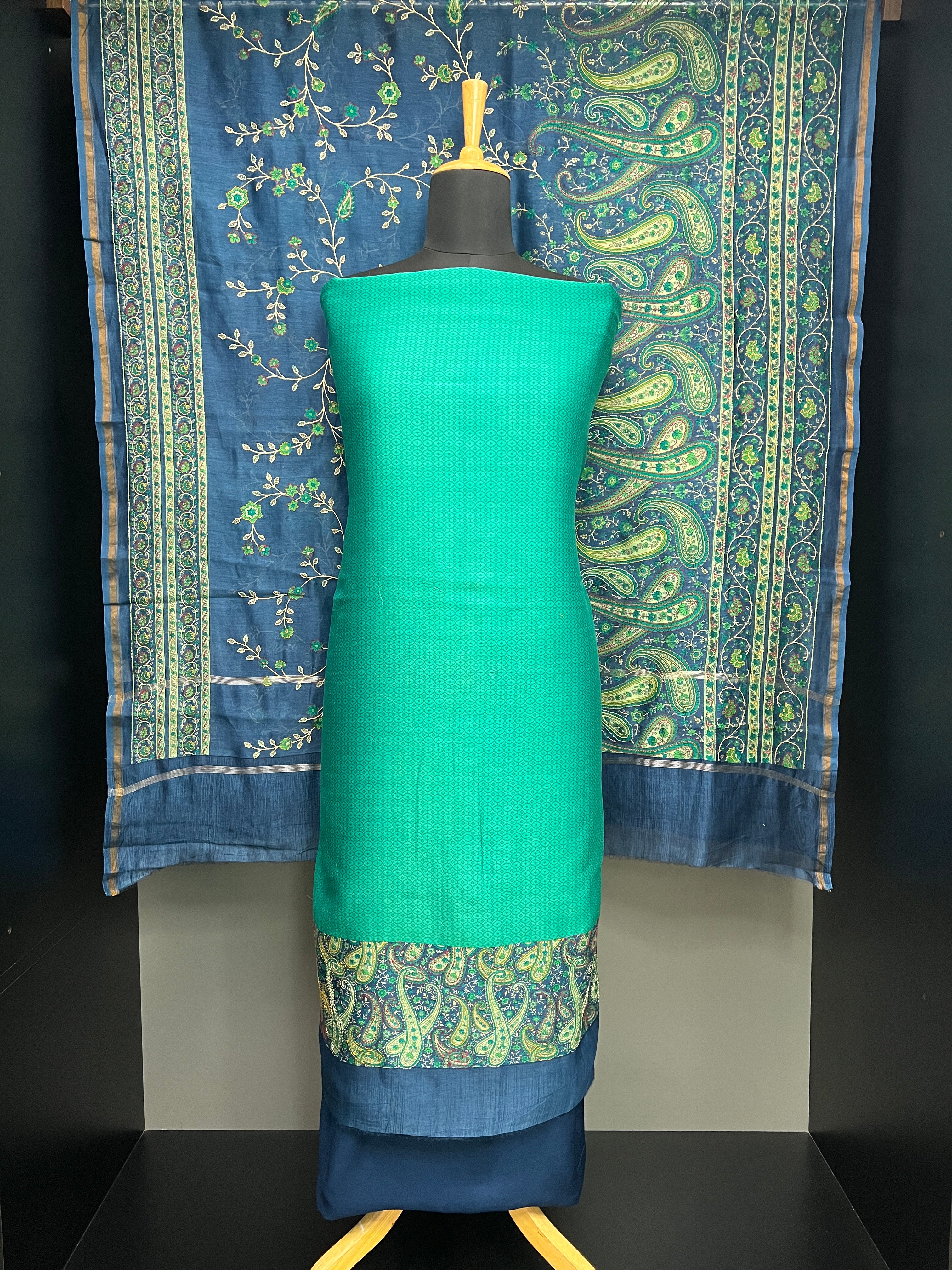 Paisley Printed Chanderi Salwar Set | LV544