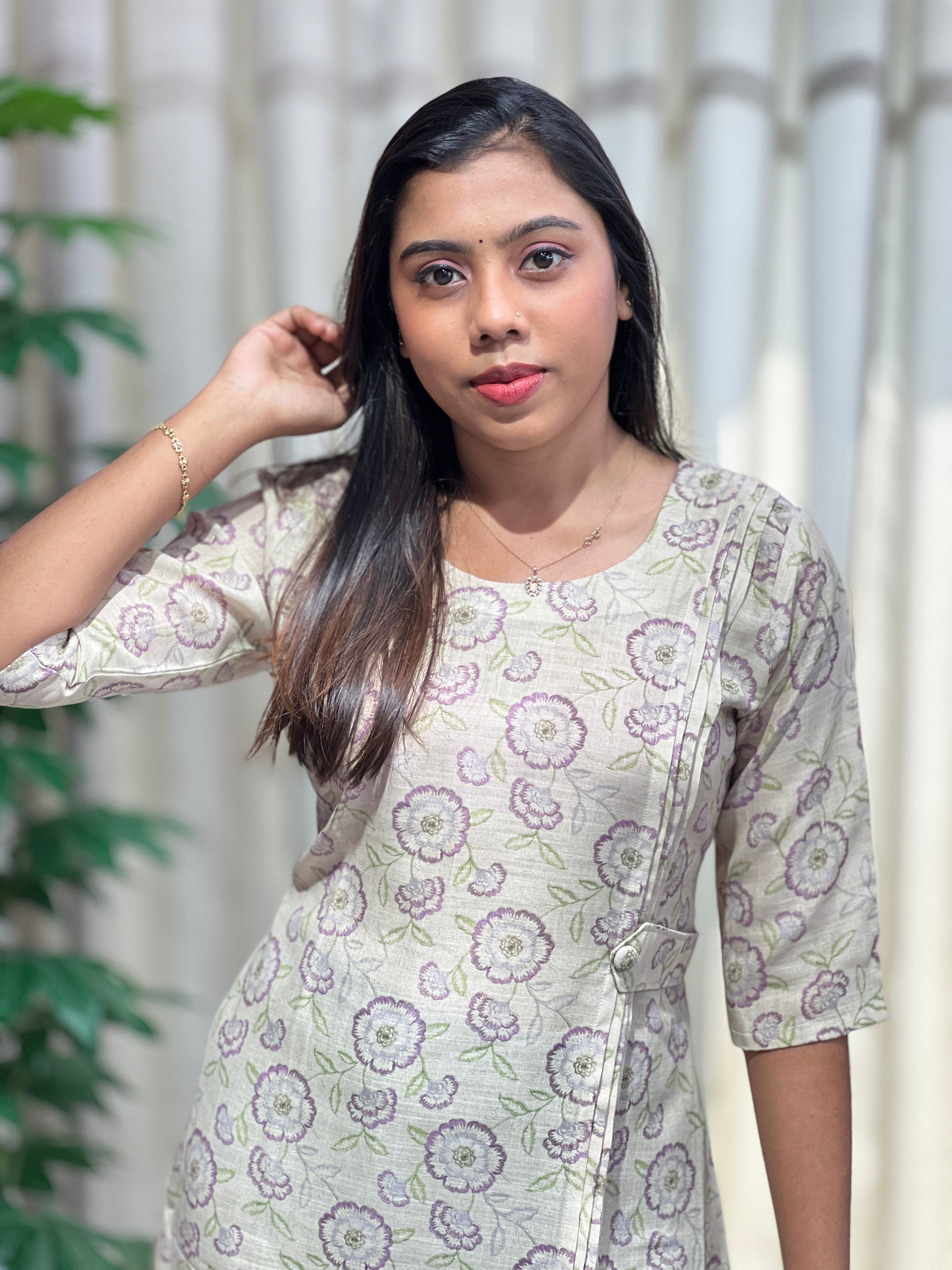 Floral Printed Cotton Kurta | RMLA288