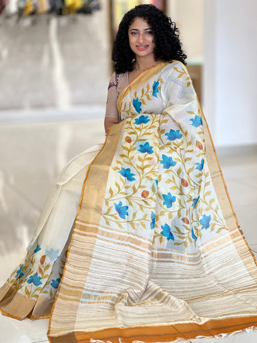 Hand Painted Tussar Kota Saree | SBS942