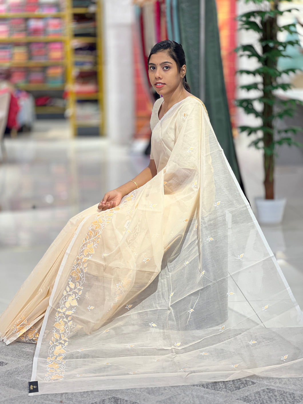 Machine Embroidery Detailed Kota Saree | VNC165