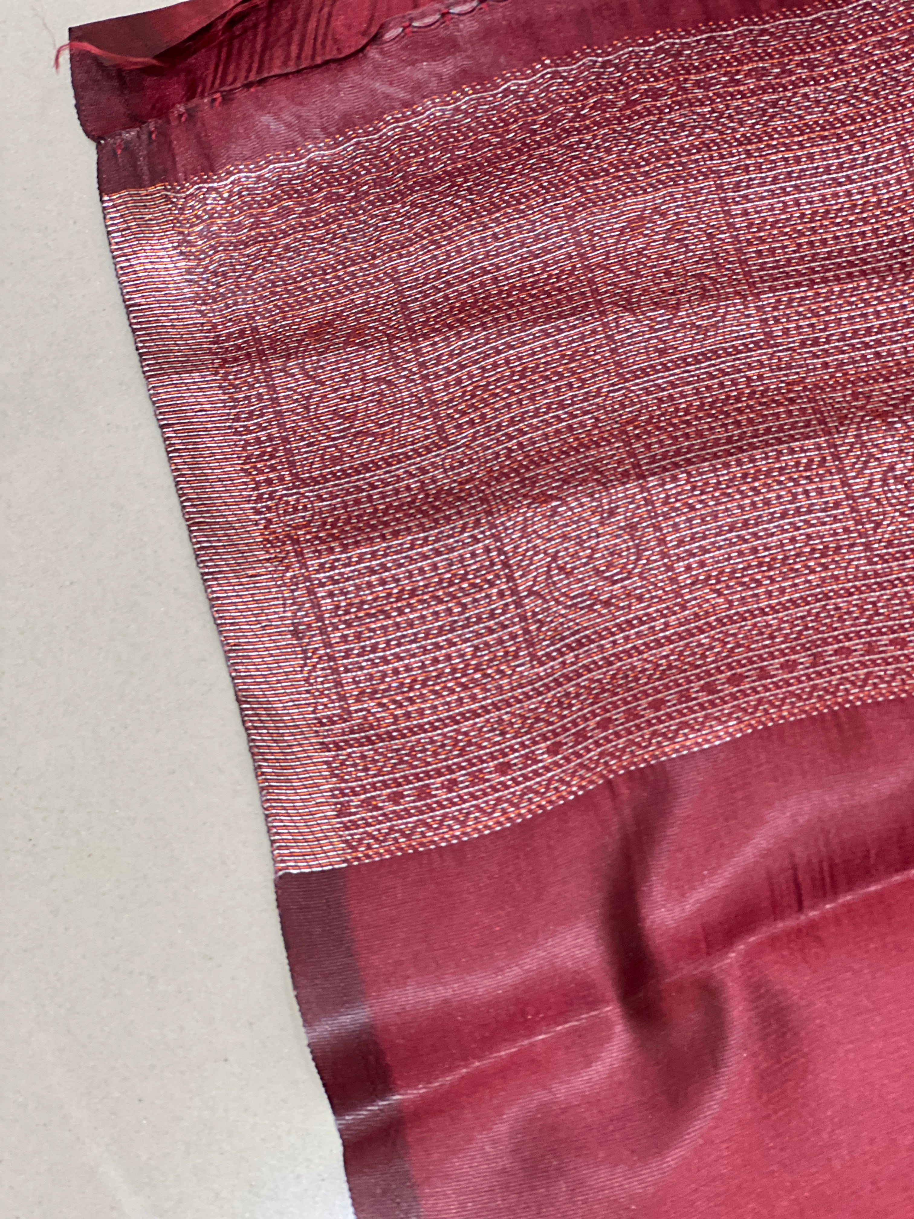 Copper & Silver Zari Woven Semi Silk Saree | KAC113