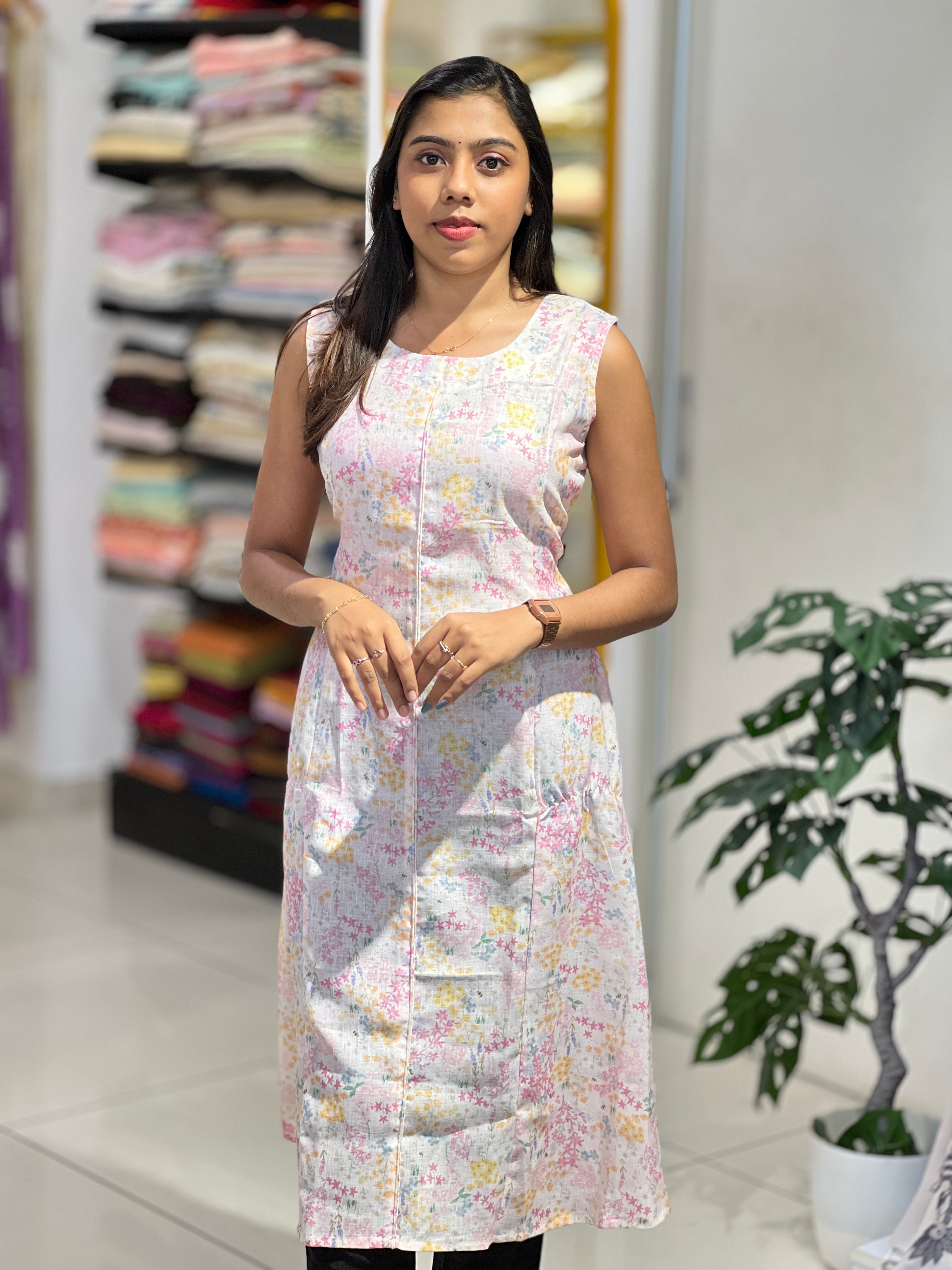 Floral Printed Cotton Kurta | RMLA294