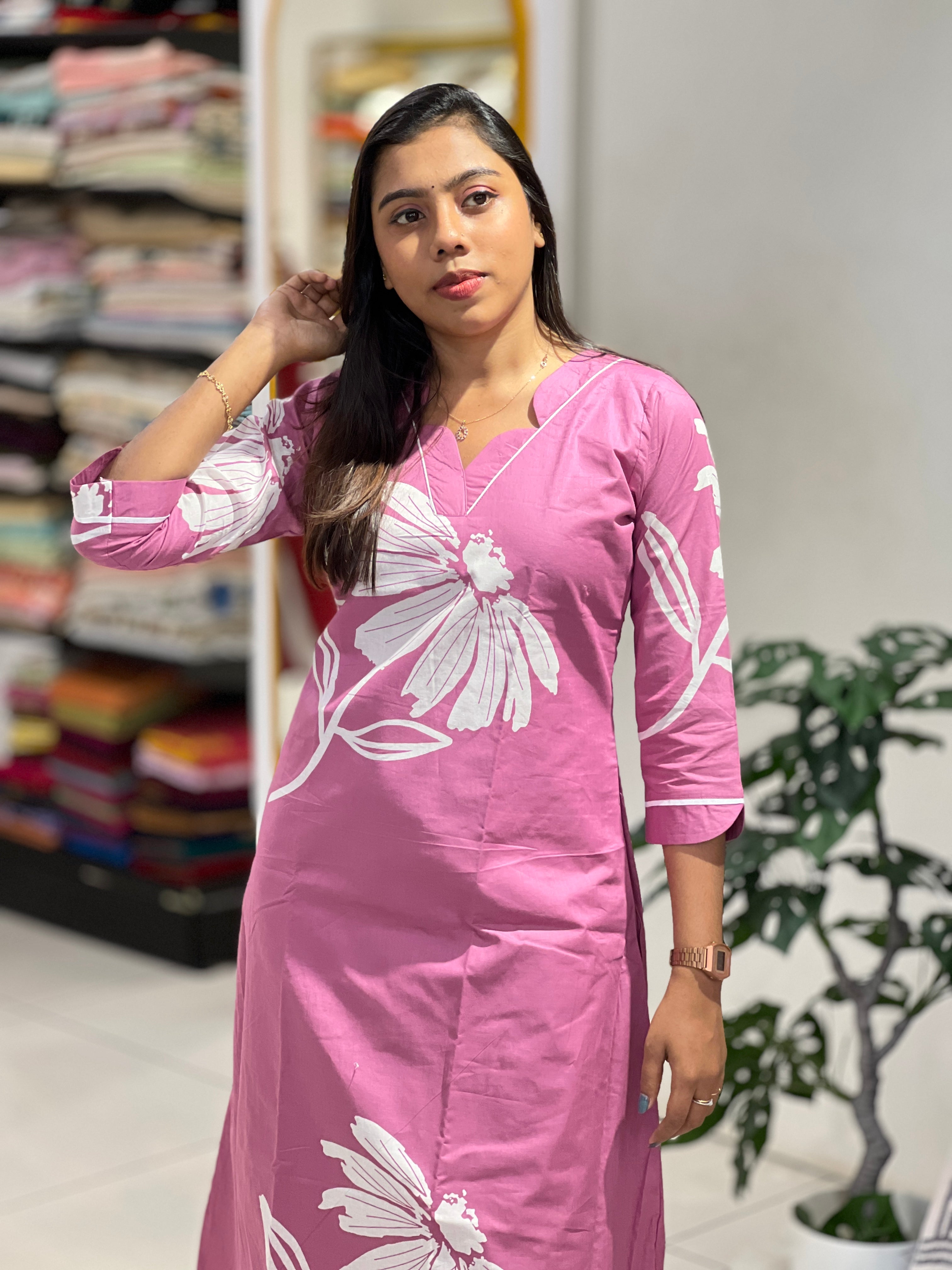 Floral Printed Cotton Kurta Set | MSN140