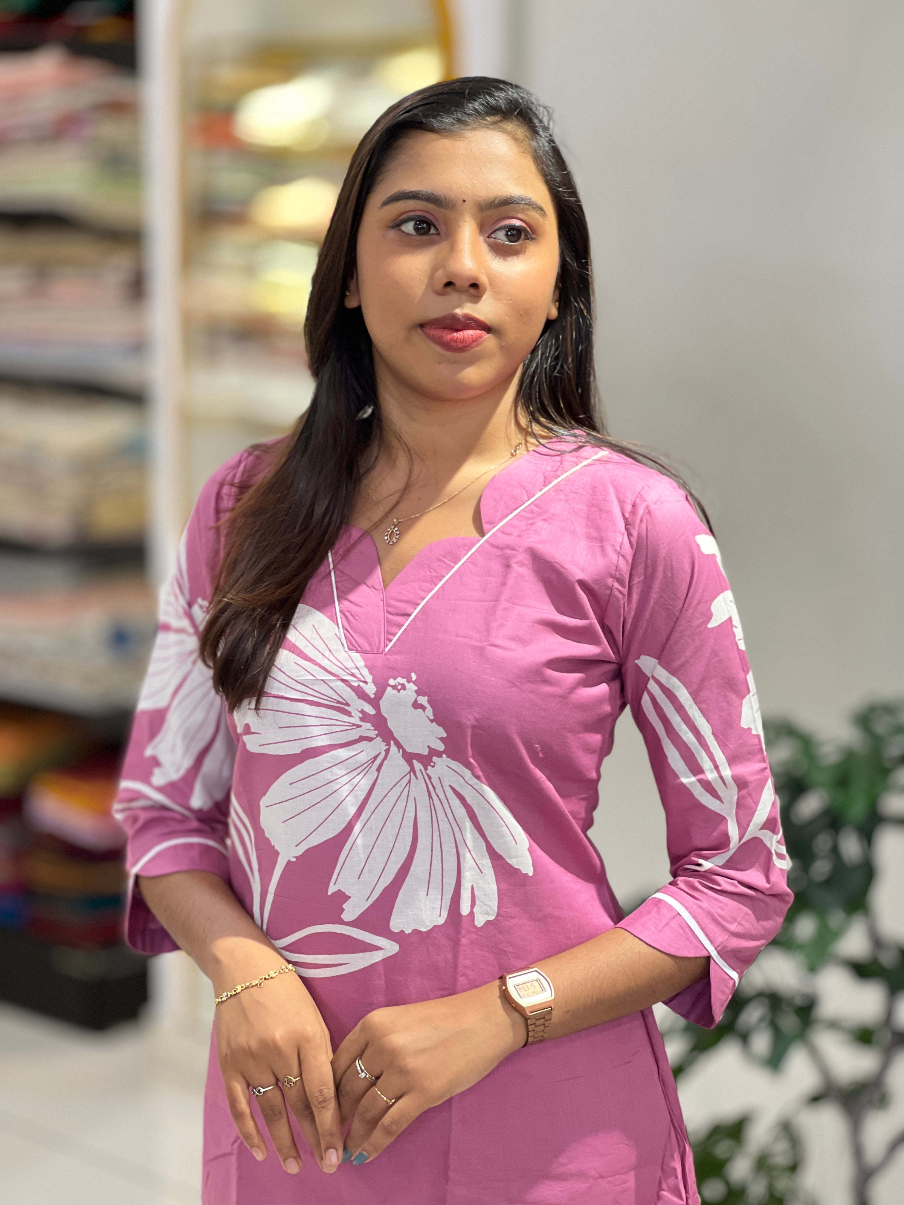 Floral Printed Cotton Kurta Set | MSN140