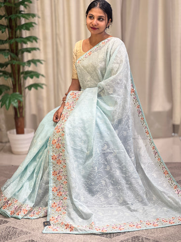 Point Embroidery Silky Kota Saree | BLD1310