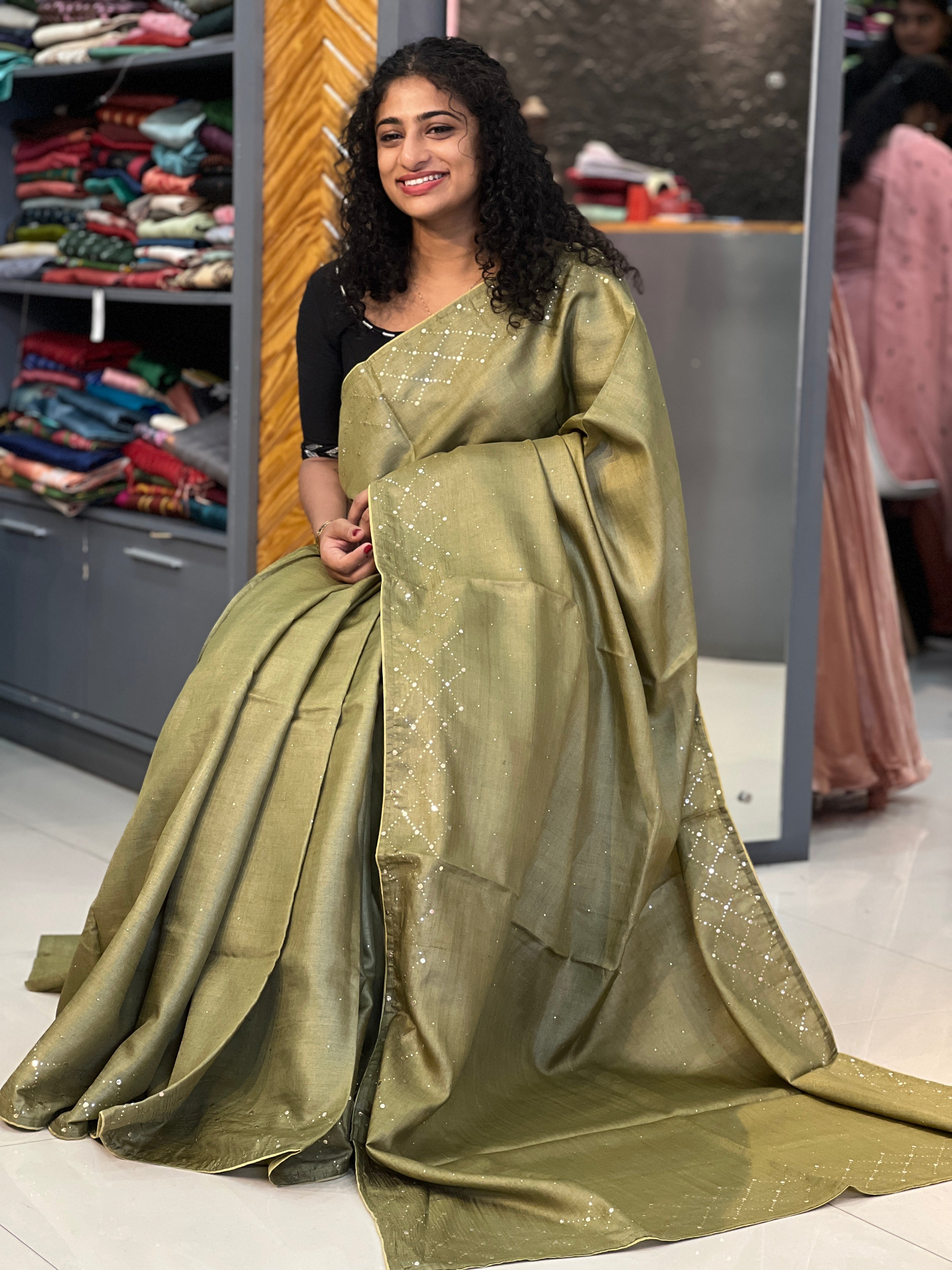 Badula Work Detailed Tussar Saree | SBS886