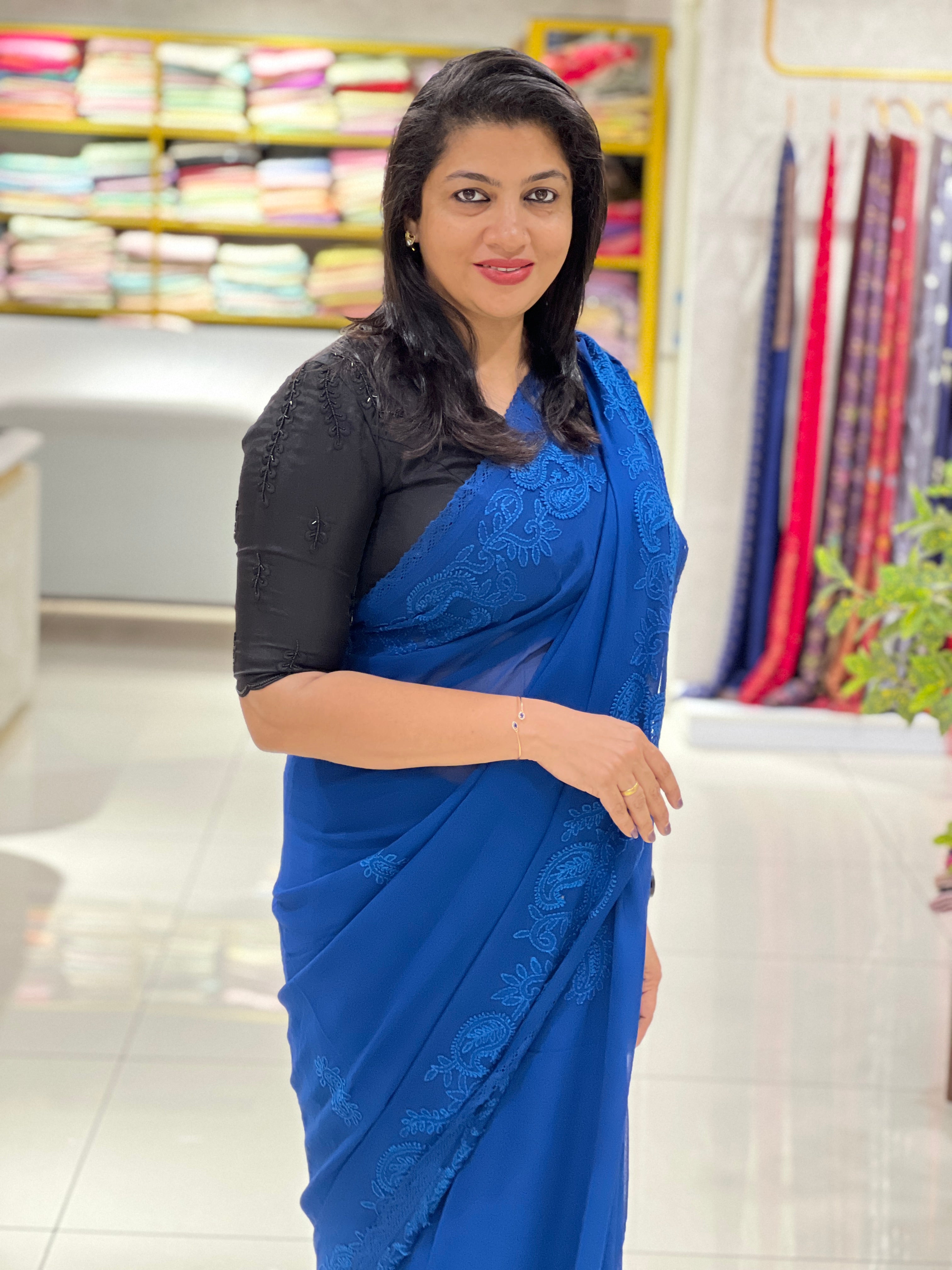 Hand Chikankari PaisleyDesign Georgette Saree |GMA195