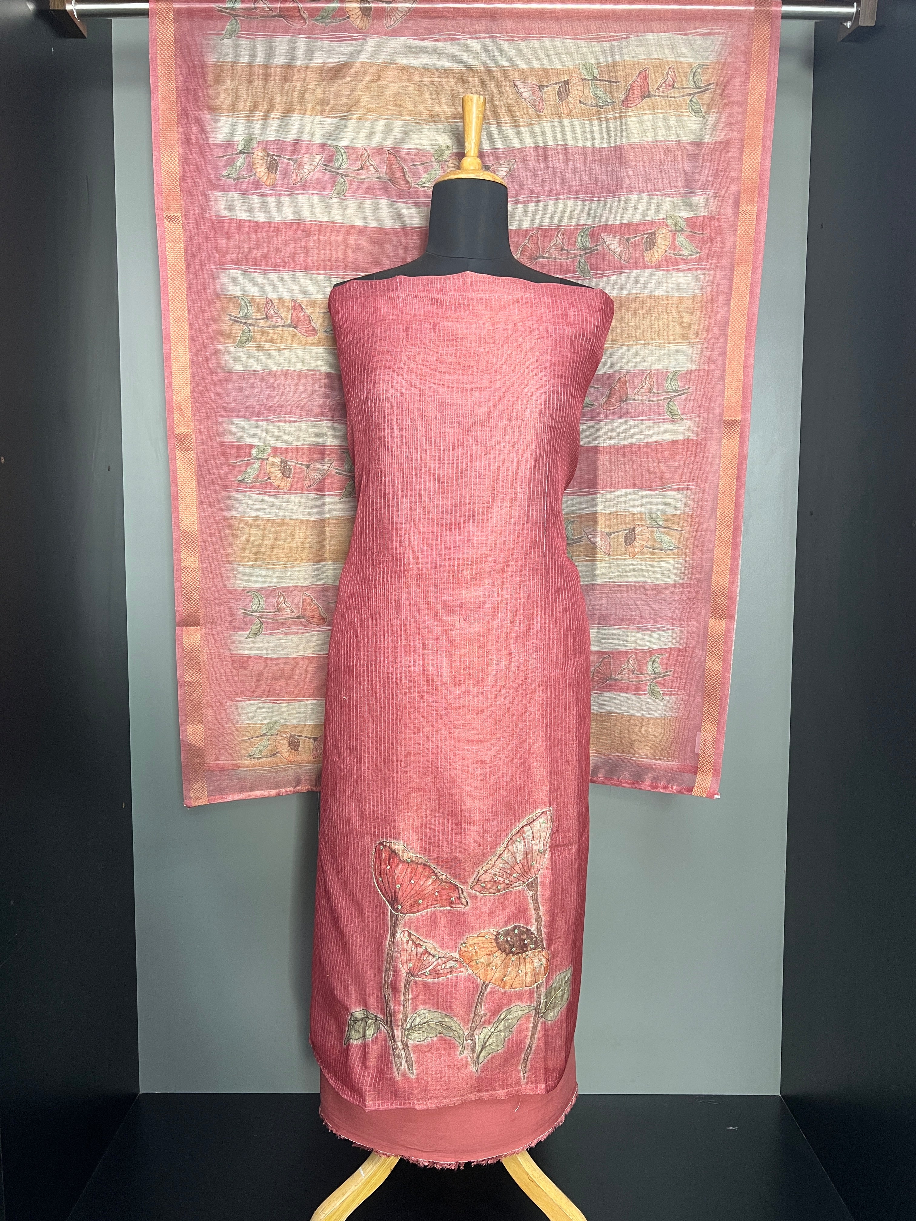 Floral Printed Tissue Kota Salwar Set | SW2284