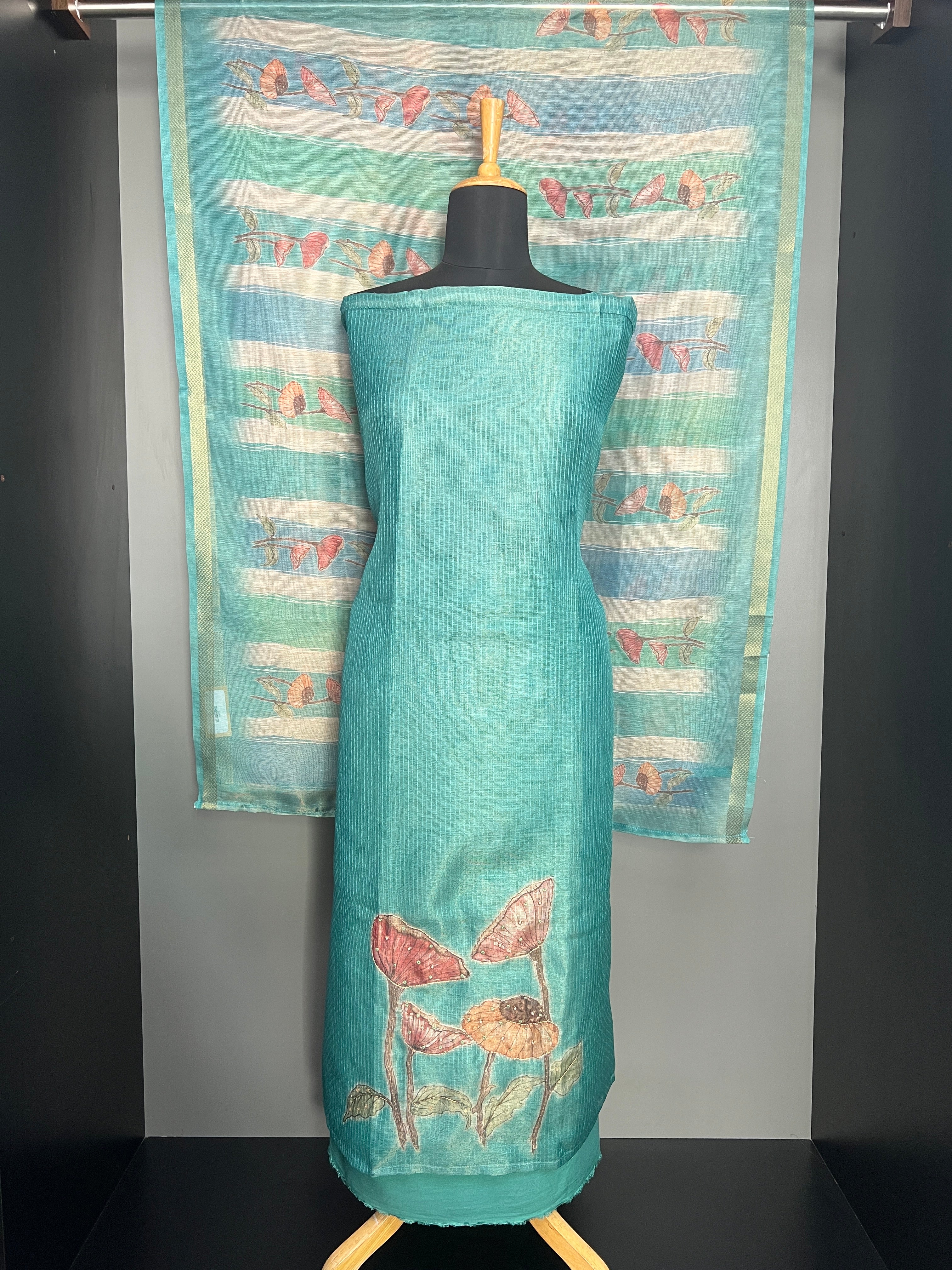 Floral Printed Tissue Kota Salwar Set | SW2282