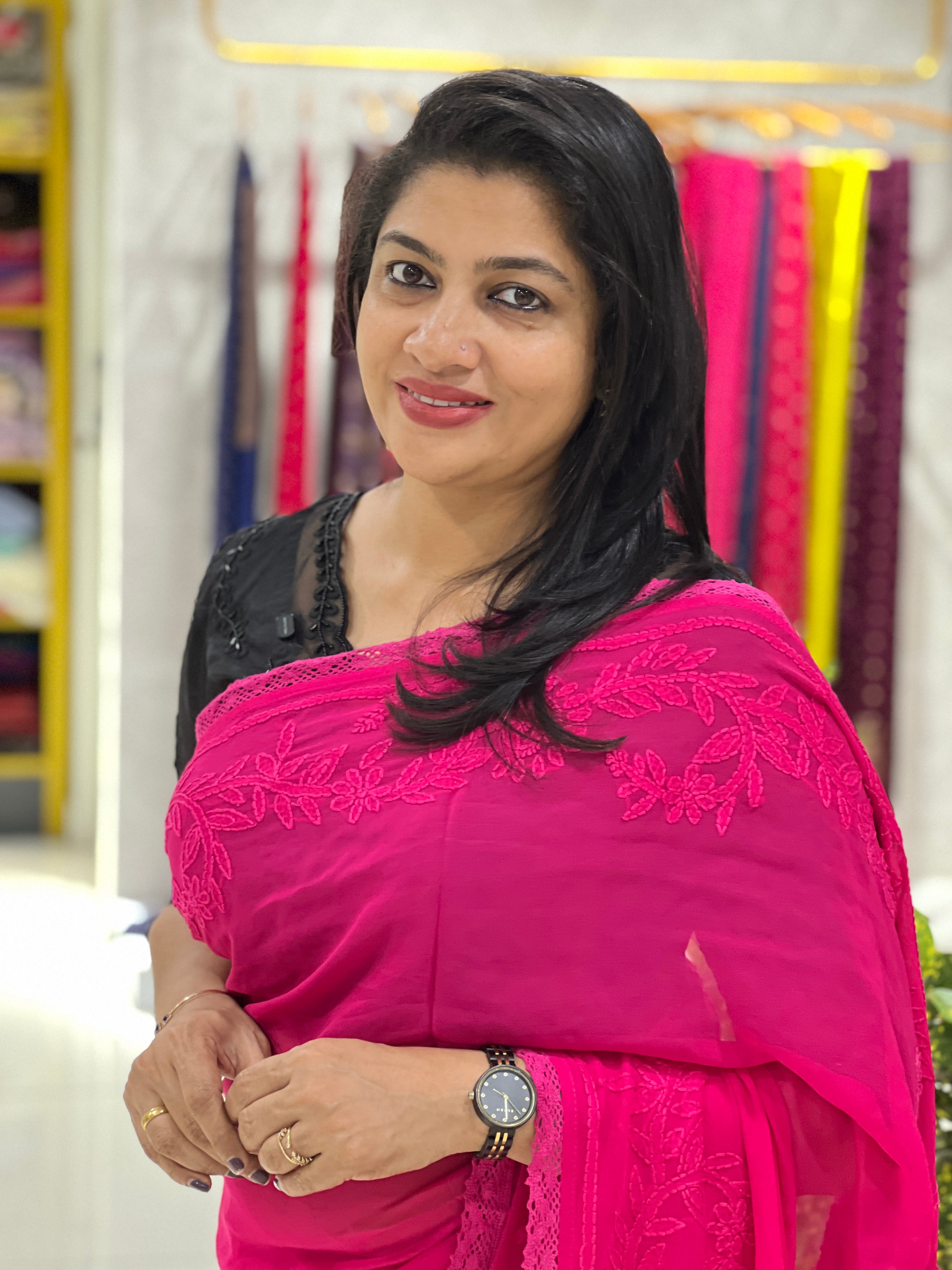 Hand Chikankari PaisleyDesign Georgette Saree |GMA197