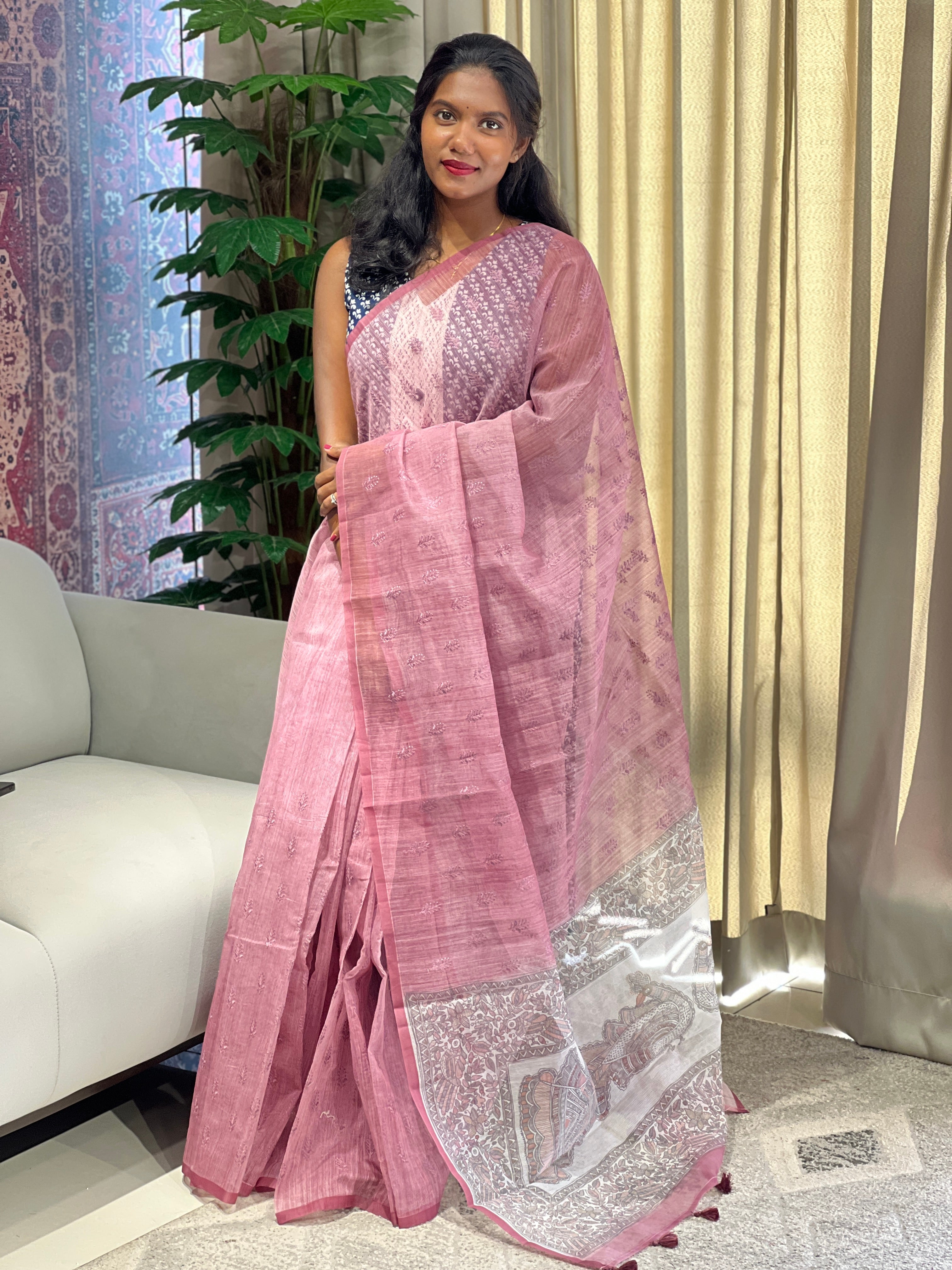 Machine Embroidery Detailed Kota Saree | YNG786