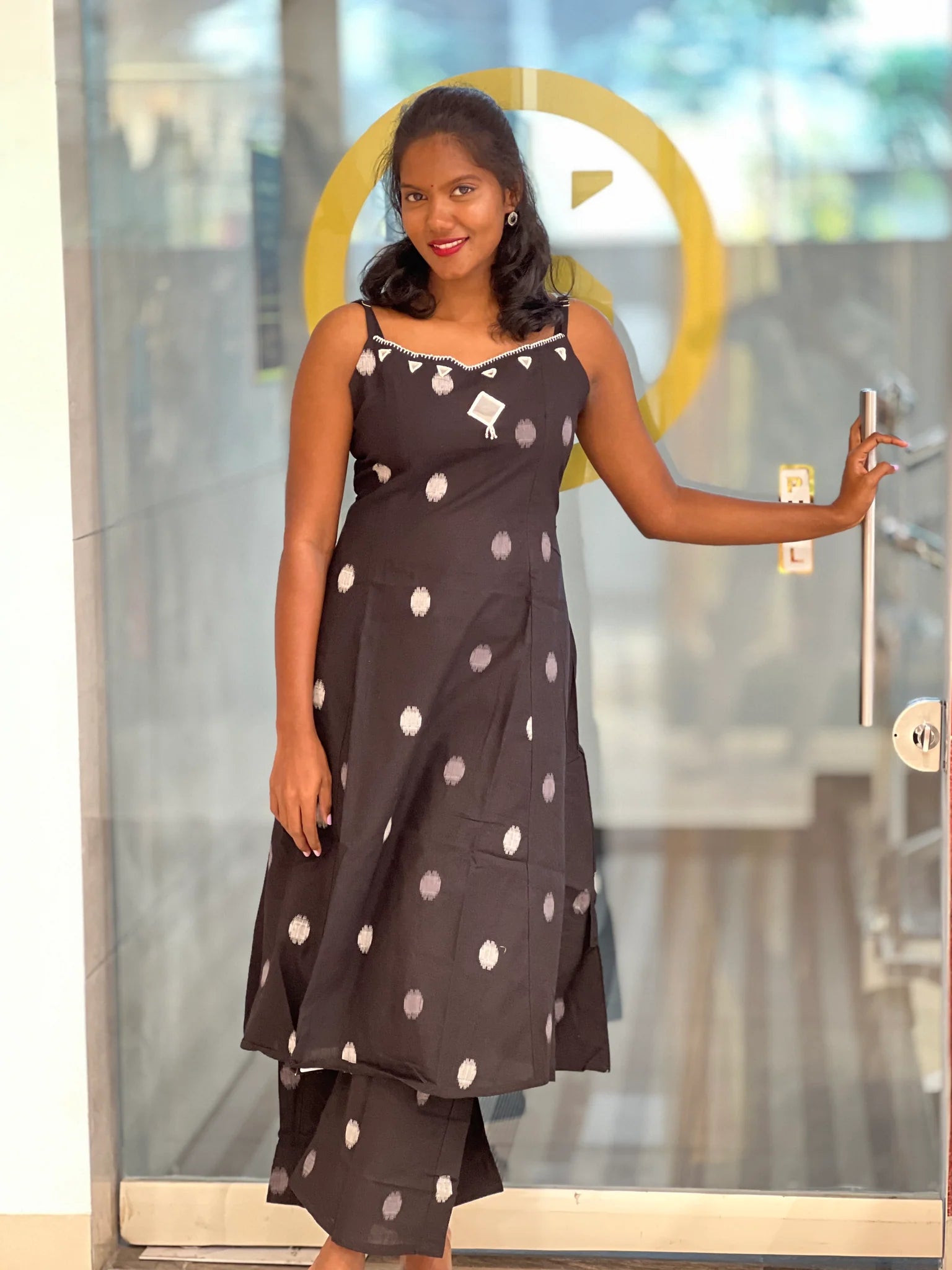 Ikat Weaved Sleeveless Cotton Kurta | SJL118