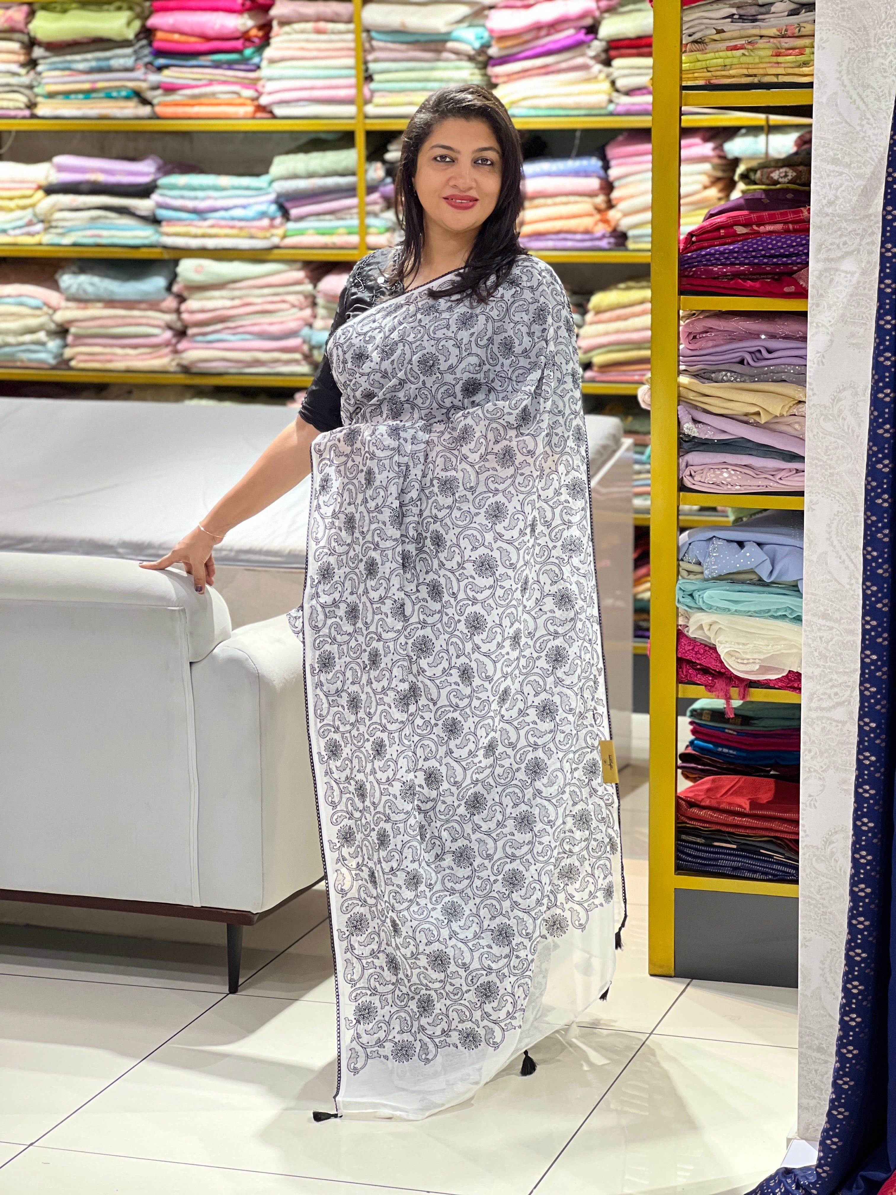 Computerized Embroidery Super Net Kota Saree | MR501
